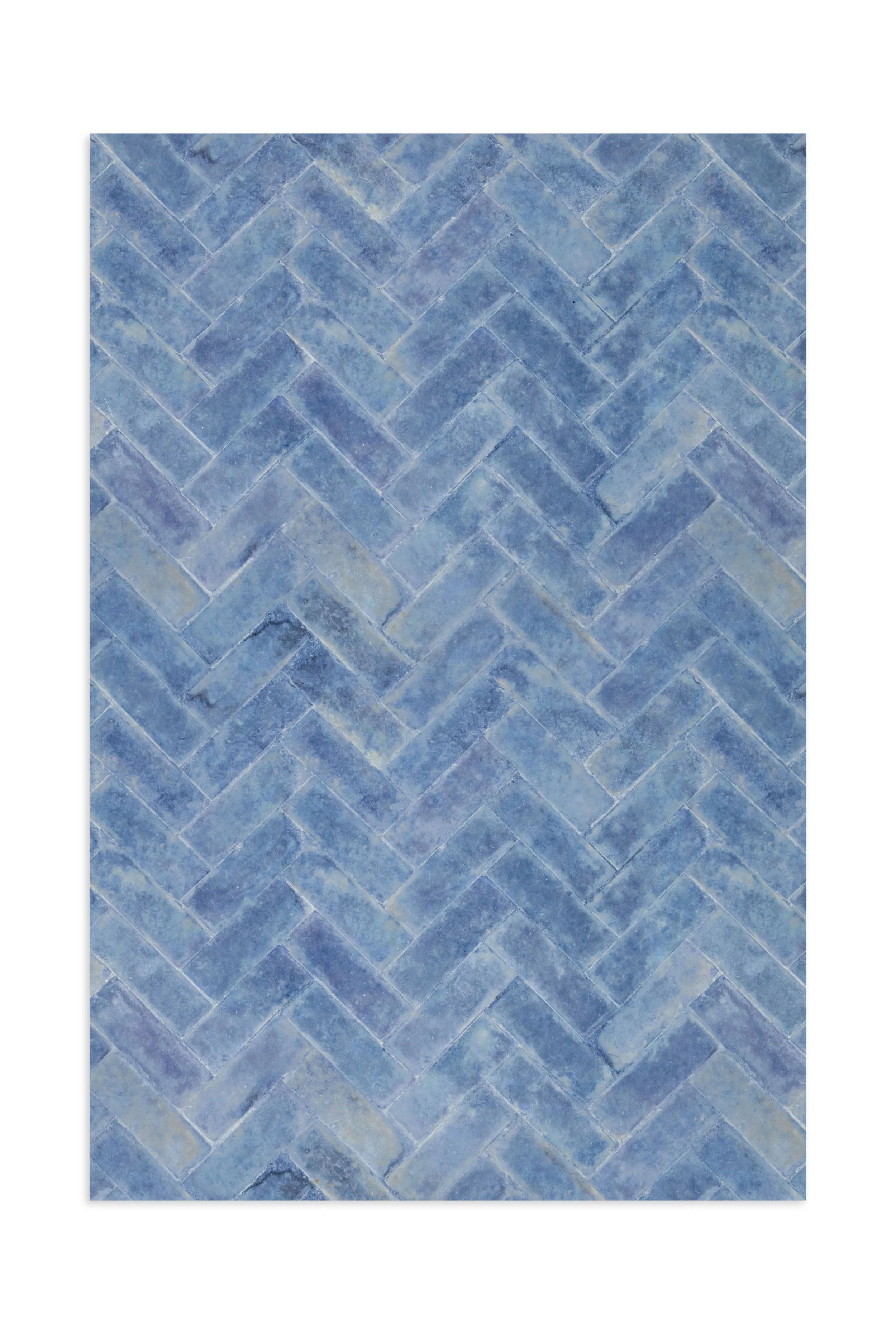 V Sea Blue Herringbone |