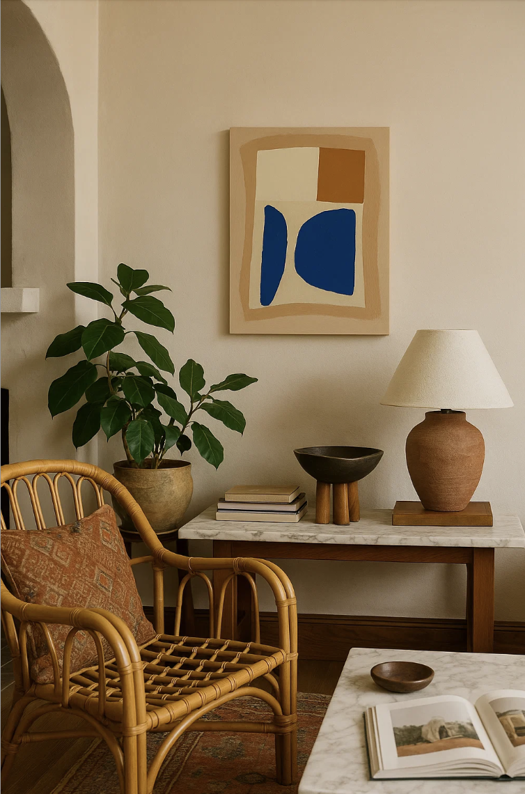Neutral Diptych Blue - 36" x 24" | Acrylic on Canvas
