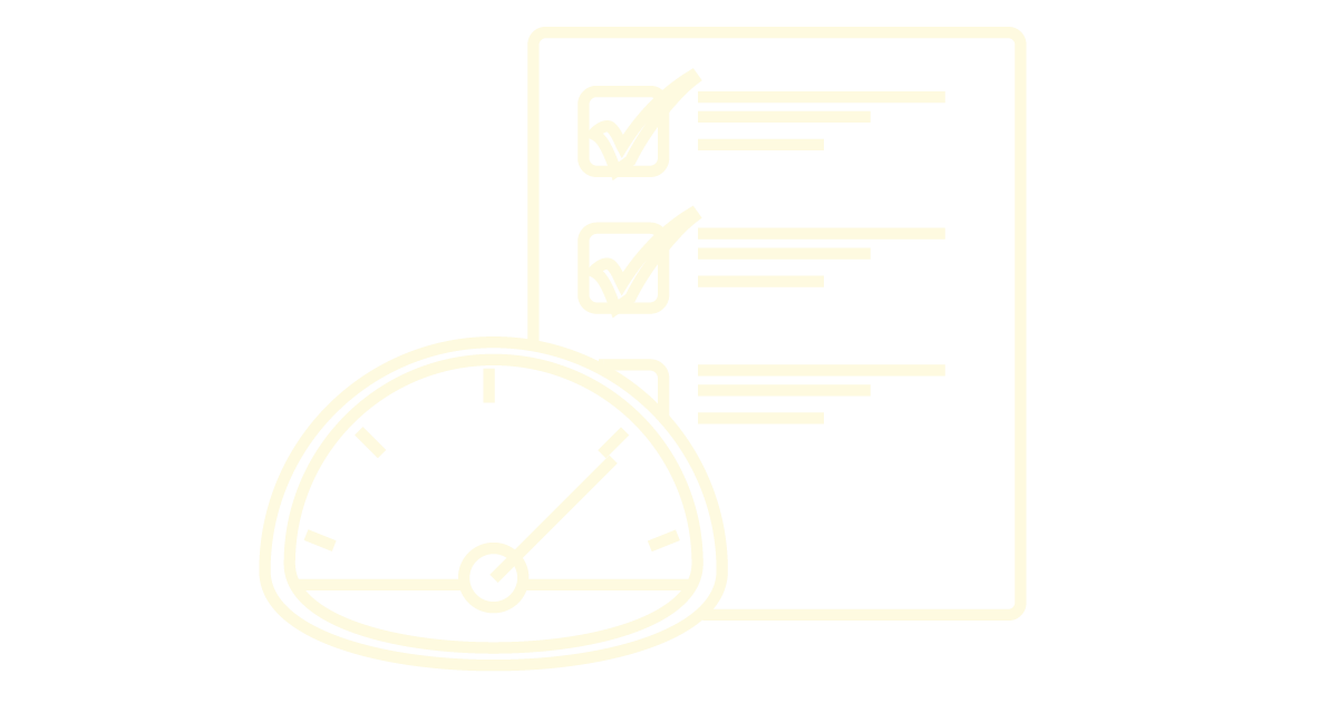 A checklist with two items checked off, a stopwatch, and a to-do list or form in the background.