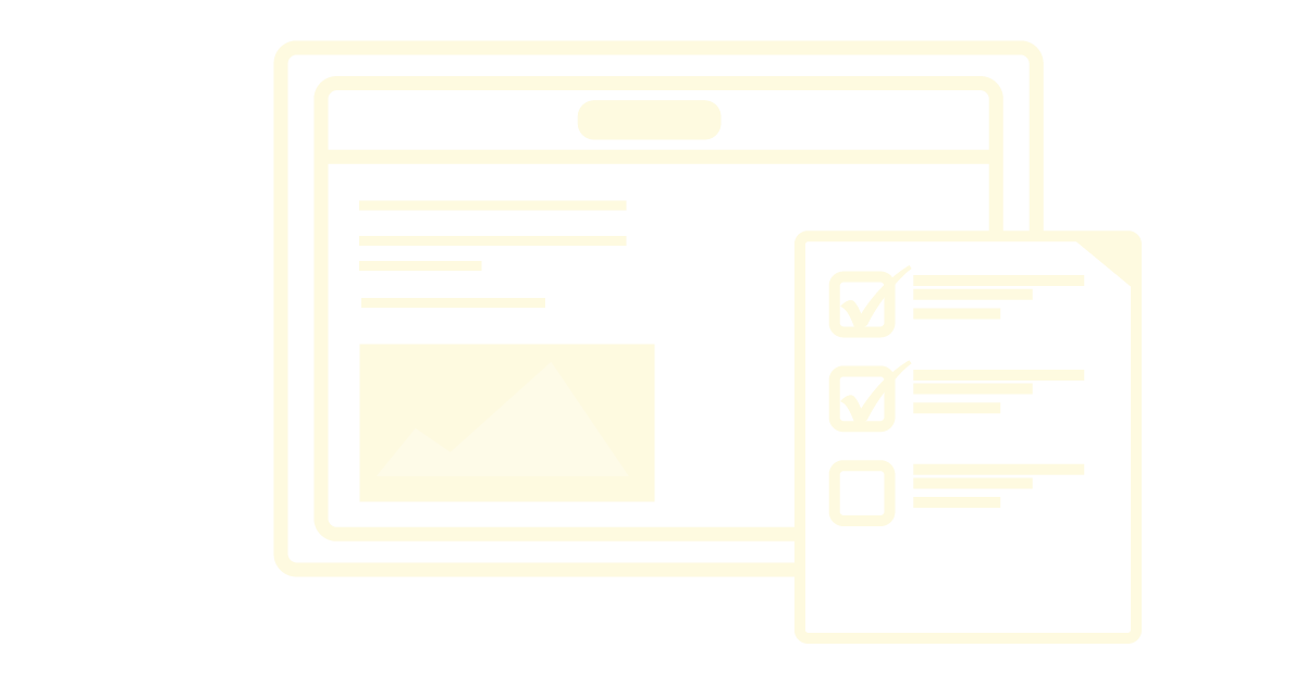 Outline of a survey or form on a computer screen with a checklist and completed checkboxes.