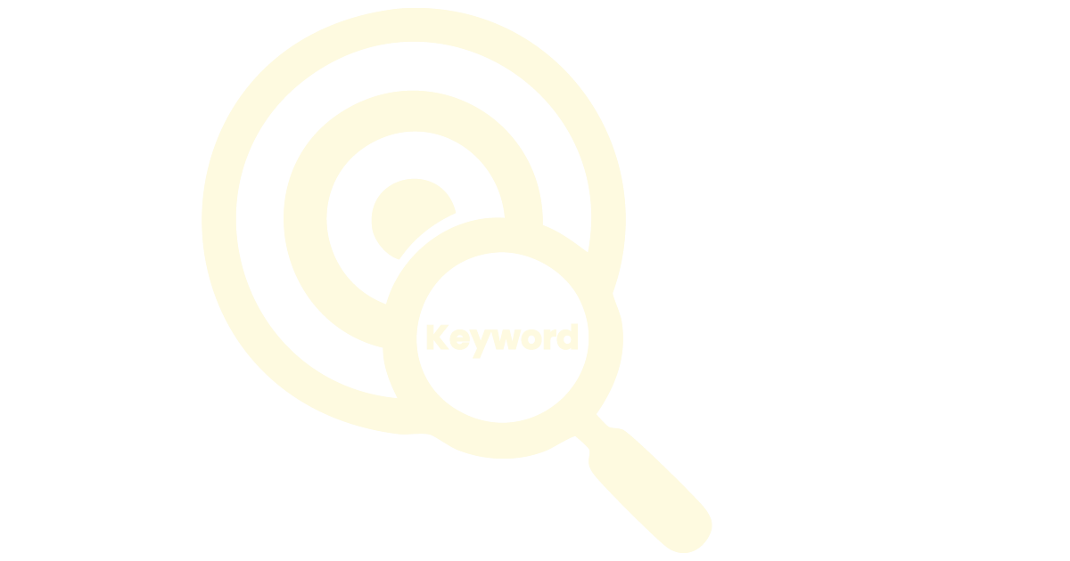 Magnifying glass inspecting a target with the word 'Keyword' inside.