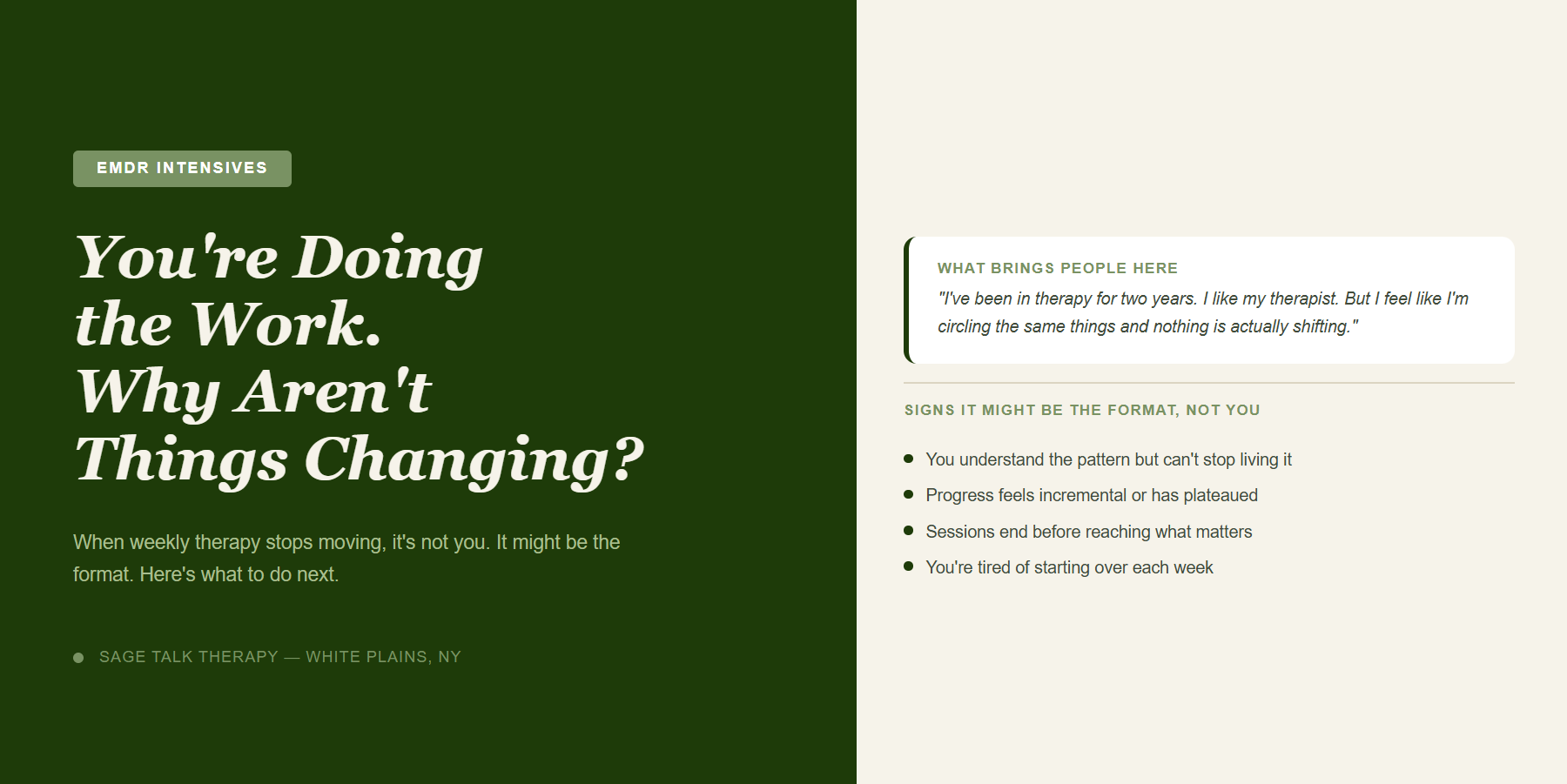When Weekly Therapy Isn't Working: How to know when Its time for something different