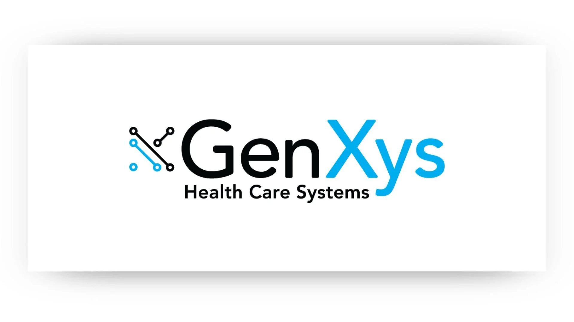 Logo of GenXys Health Care Systems with a stylized circuit or network icon around the letter 'G' and the company name in black and blue text.