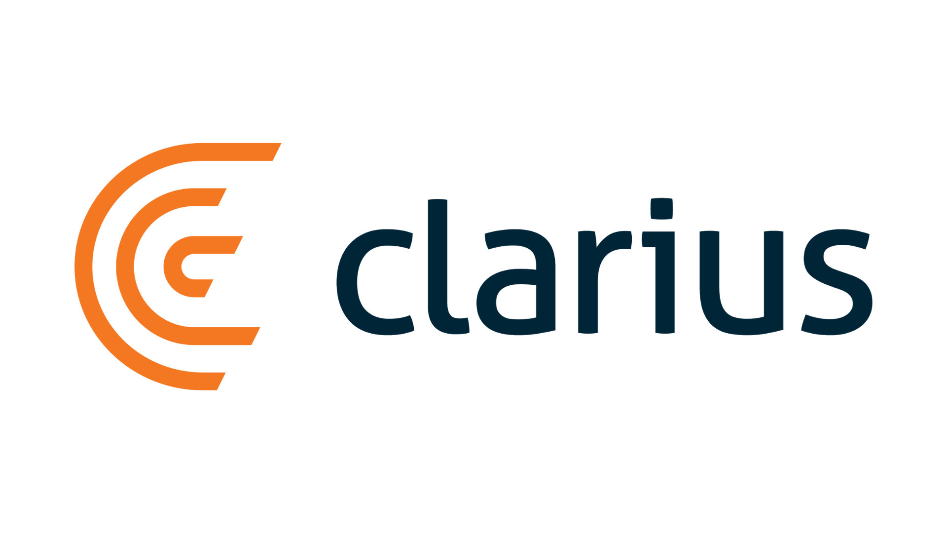 Logo for Clarus featuring a stylized orange 'C' symbol and the company name in black text.