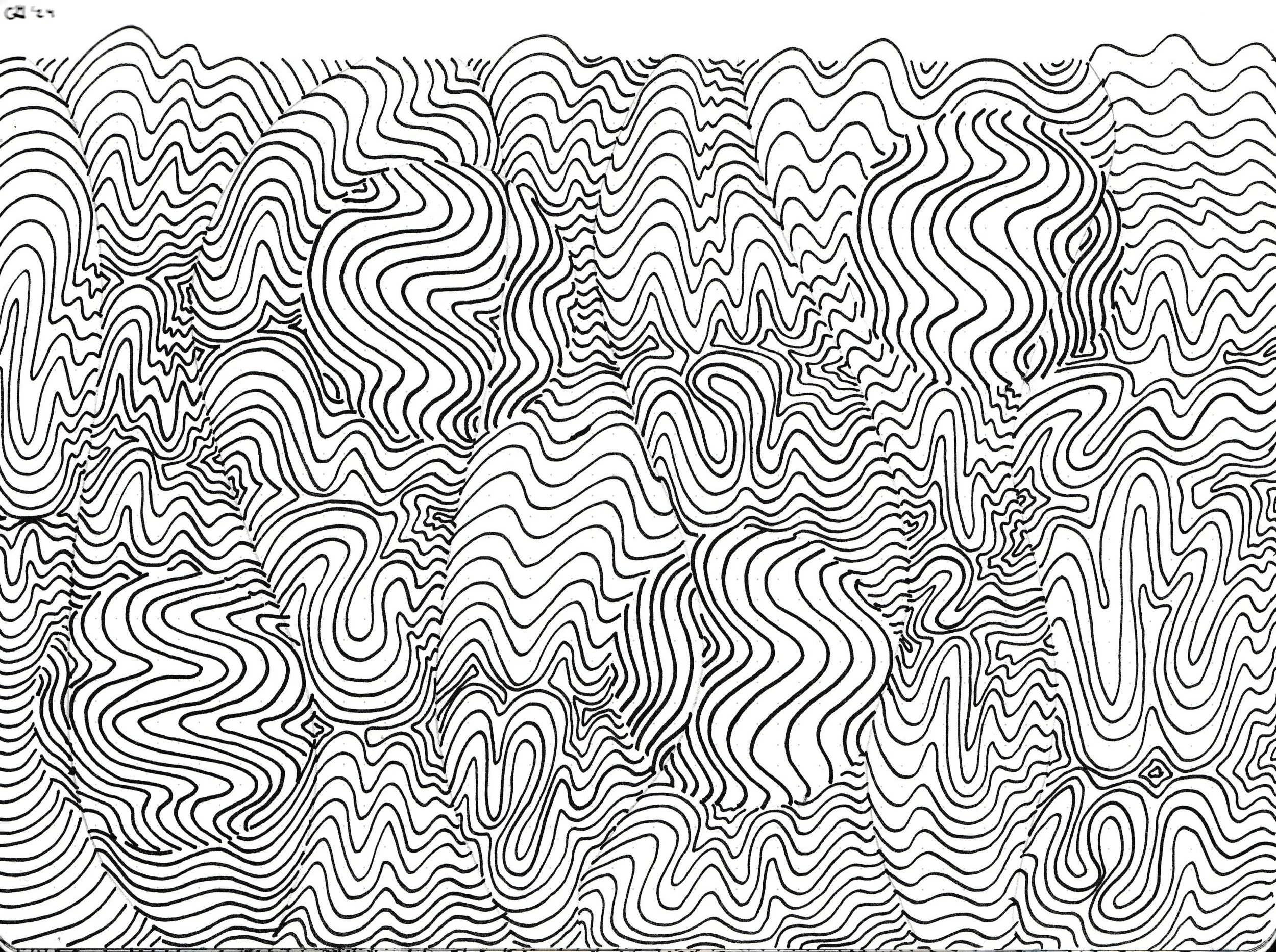 Orbs and Waves by Cato Galen Zen Doodle 2024
