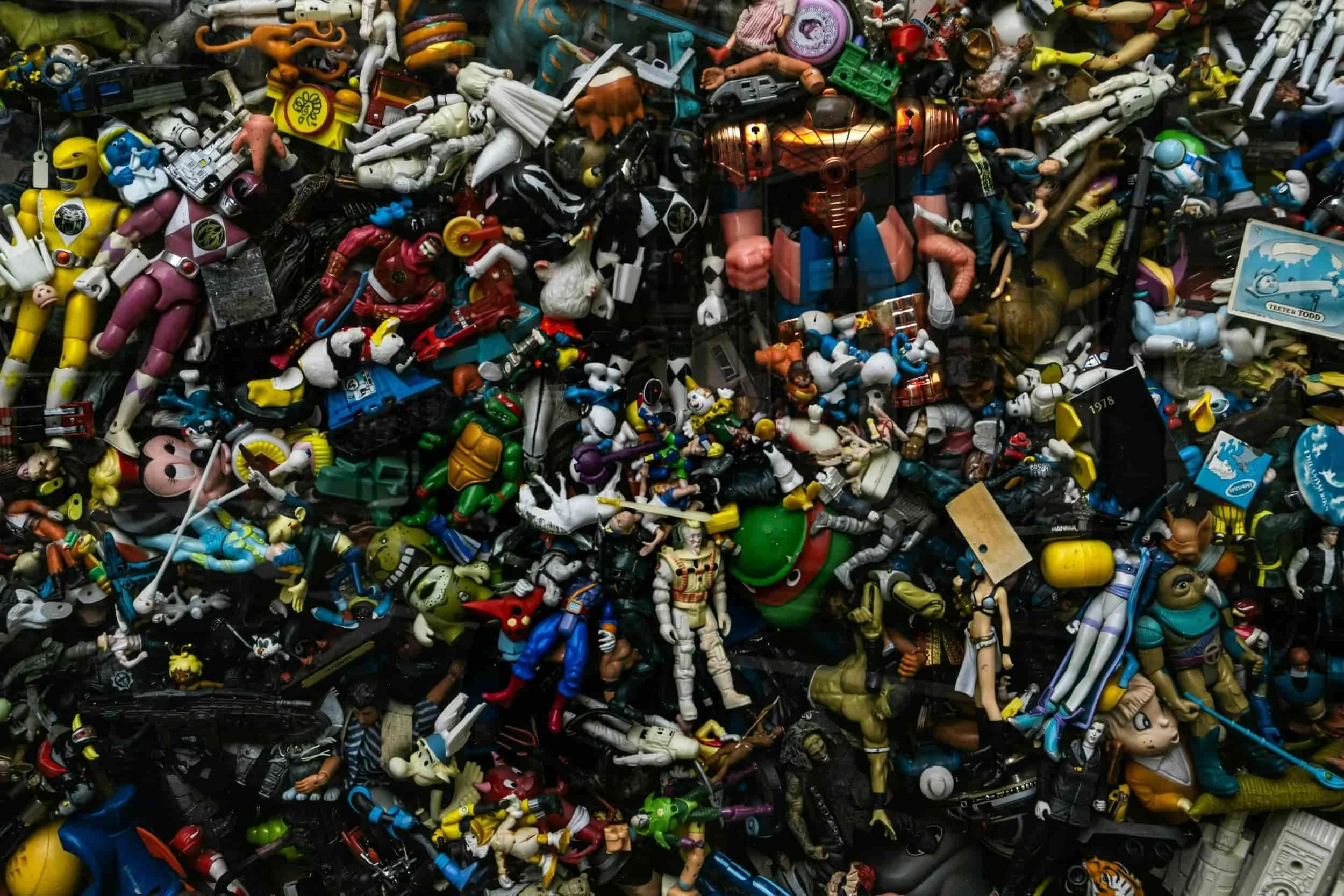 Old toys prepared for product destruction