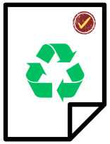 Certificate of destruction graphic with green recycle logo