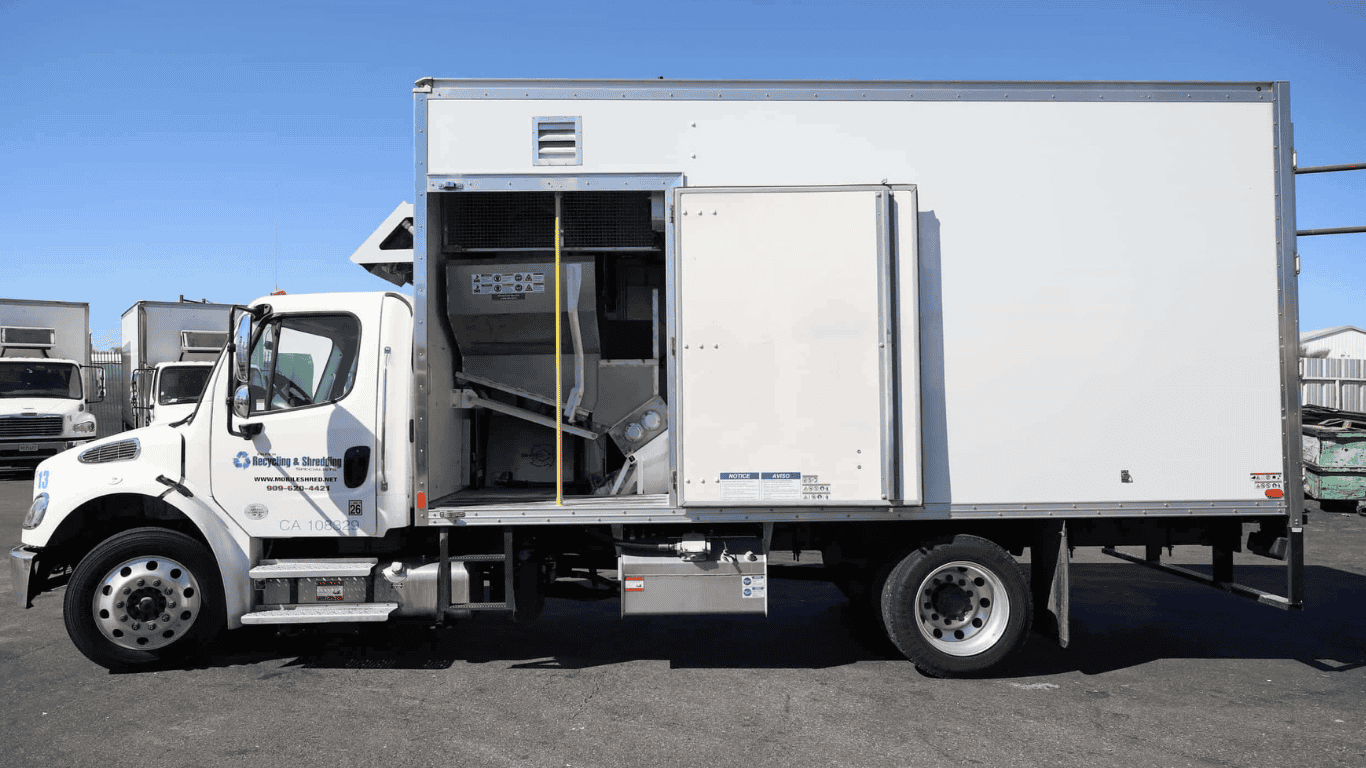 MDS-3 Shred truck with side door open