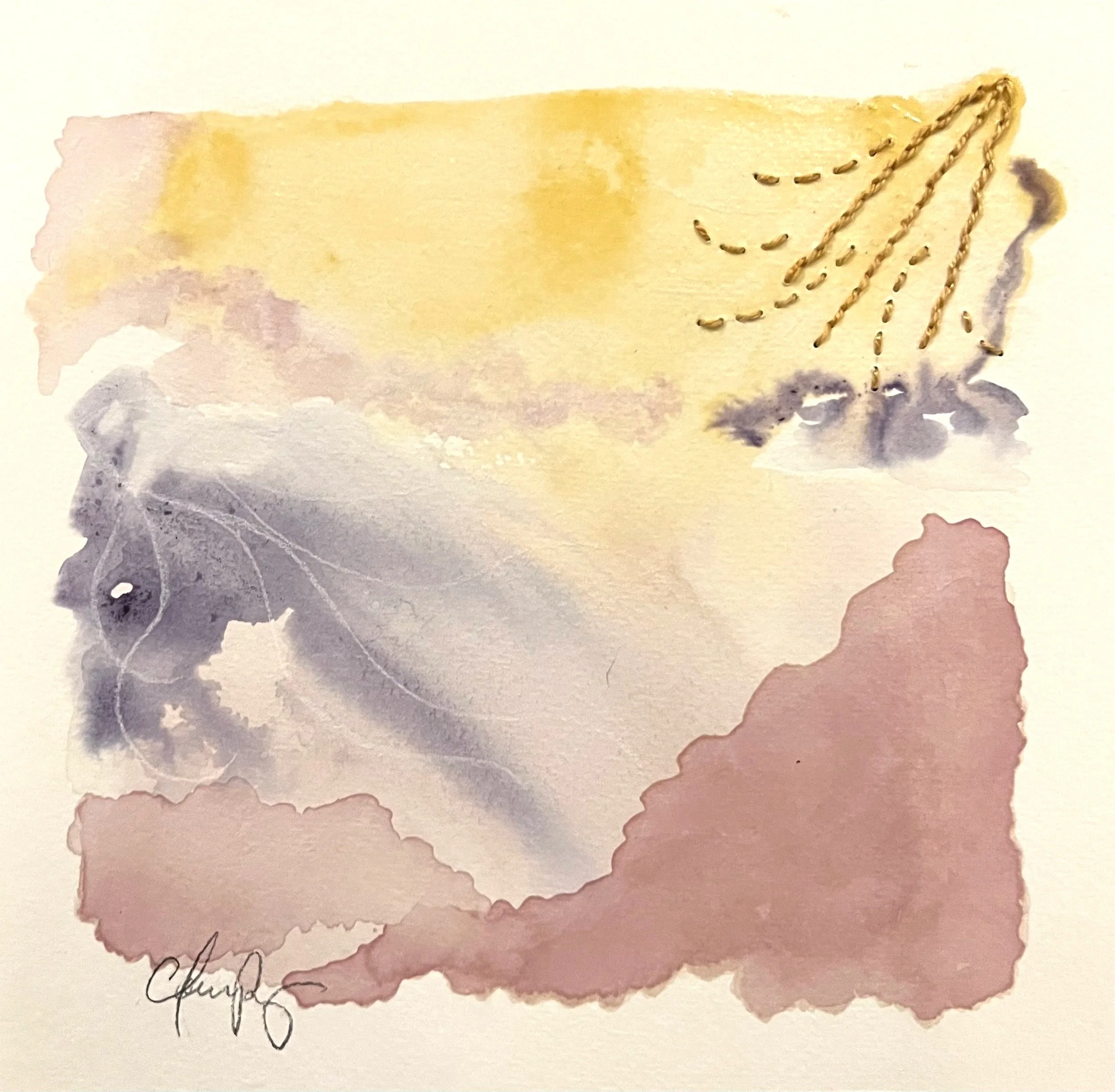 "Look to the Sky" | Natural inks created from: Ninebark (hope), Mulberry (patience/healing), Butternut Squash (dreams), Purple Heart (thriving against odds/resilience) | Artist: Amanda Roy | 2024 | Meditation: "Look to the Sky" by Charmagne Tripp | 8