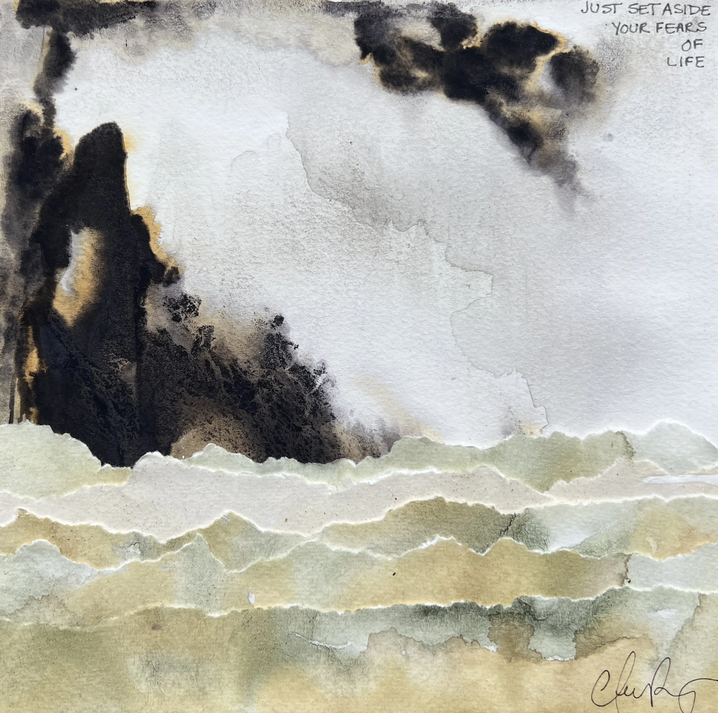 "On This Side" | Natural inks created from: Morning glory (mystery, uncertainty), Oak leaves (resilience, strength), iron gall (grief and loss, endurance), Radicchio (letting go, new beginnings), Pokeberry (courage) | Artist: Amanda Roy | 2024 | Medi