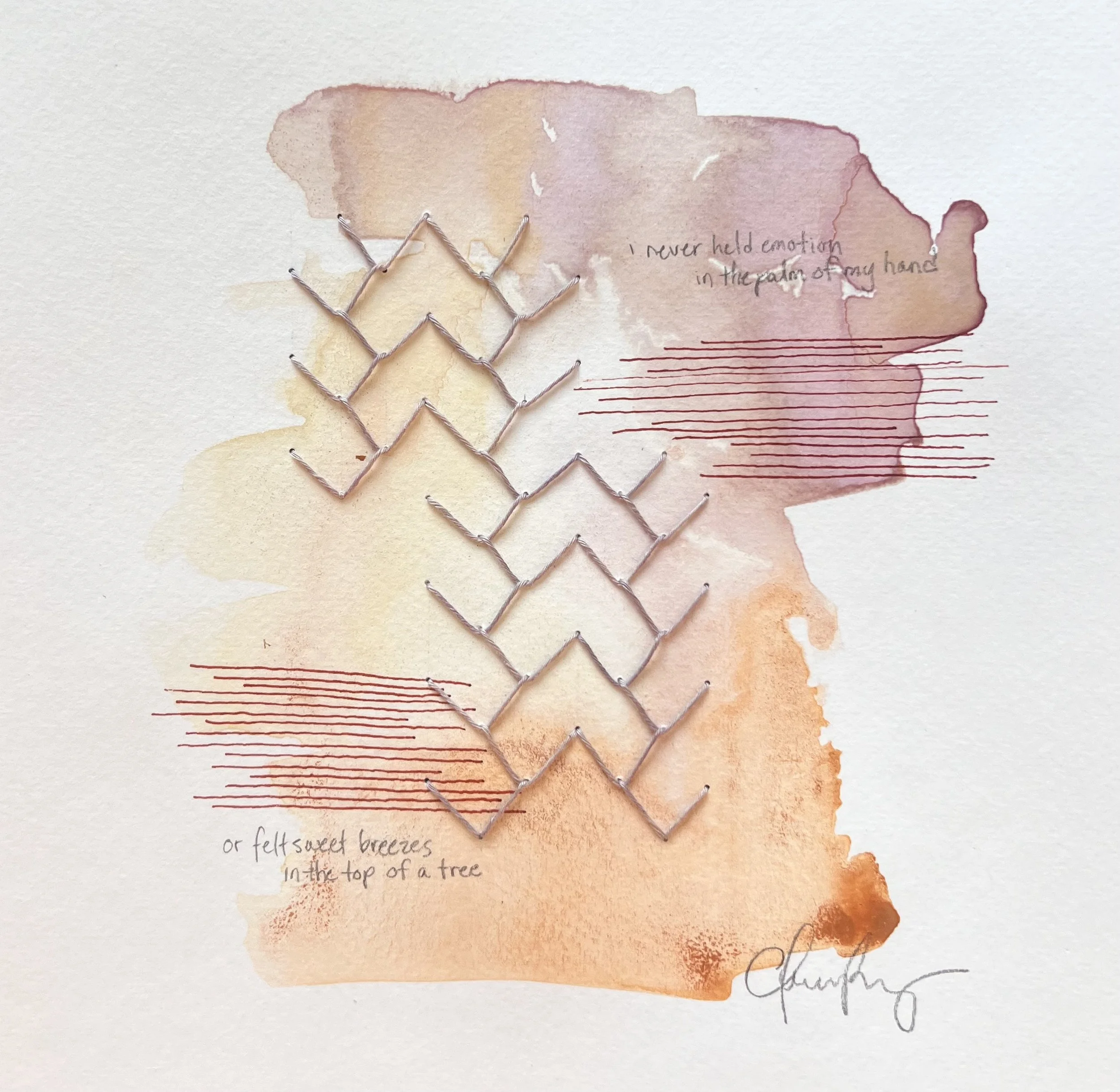 "Northern Sky" | Natural inks created from: Red Cabbage (vitality and passion), Purple Heart (enduring love), Avocado (personal growth), Orange Day Lily (courage and melancoly) | Artist: Amanda Roy | 2024 | Meditation: "Northern Sky" by Nick Drake | 