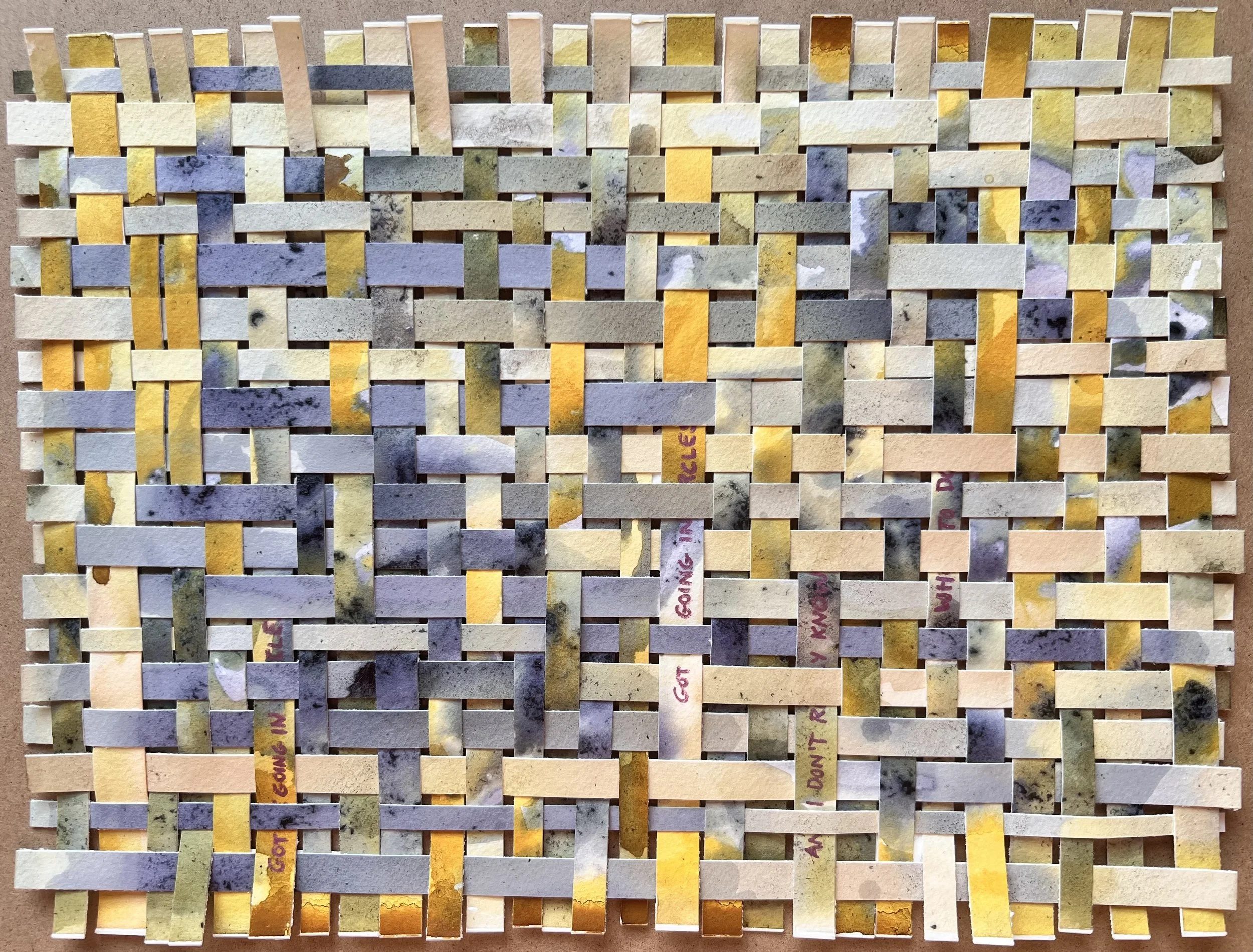 "Circles" | Natural inks created from: Ninebark (love/hope), Avocado (personal growth), Cherry (temptation), Mugwort (protection), Morning Glory (mystery), Azalea (fragile passion) | Artist: Amanda Roy | 2024 | Meditation: "Circles" by Durand Jones a