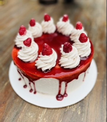 Raspberry & Pistachio Mousse Cake