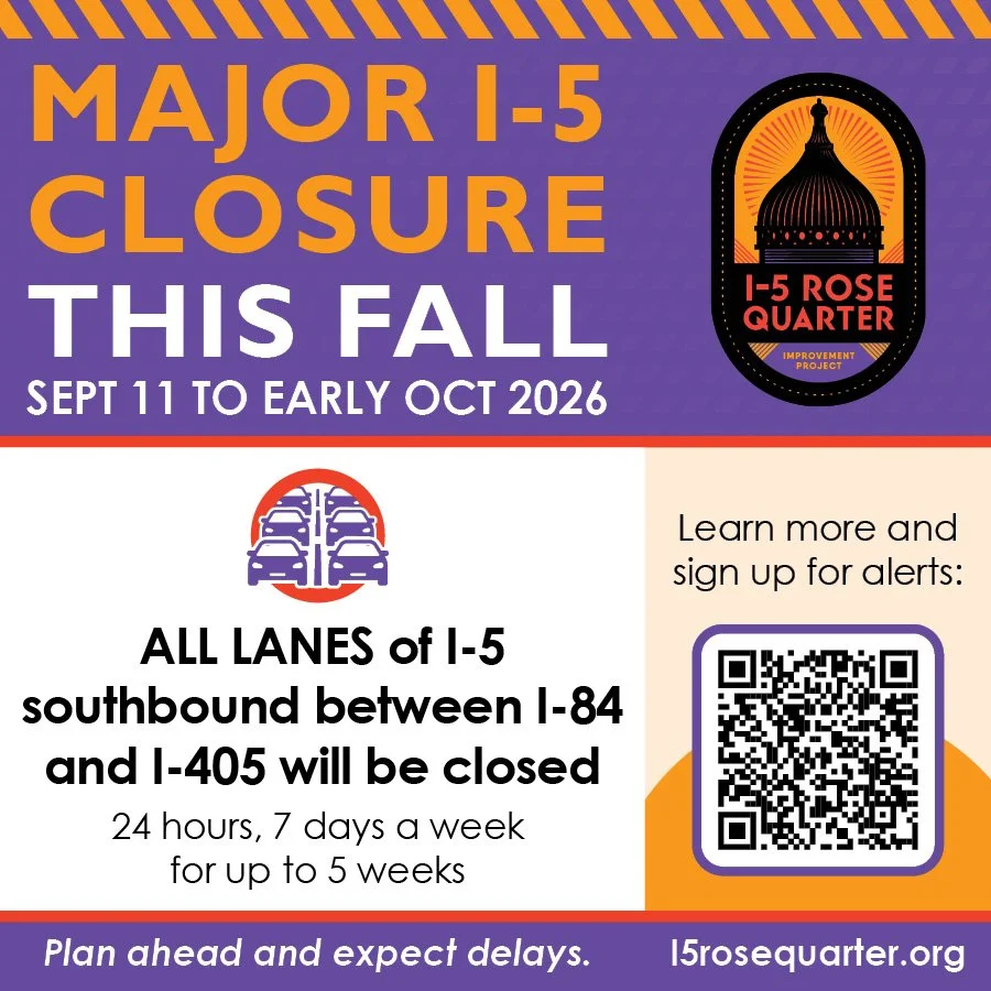 Heads up! I-5 Southbound Closure Begins September 11