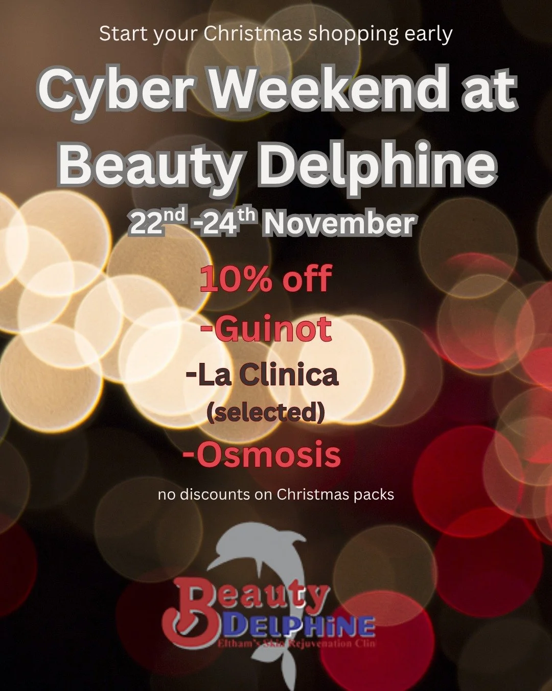 🌺 Get a head start on your holiday shopping at Beauty Delphine! Don&rsquo;t miss the chance to make this Christmas special.

🎯 Mark your calendars for our exciting Cyber Weekend event from November 22nd to November 24th! Enjoy an exclusive 10% disc