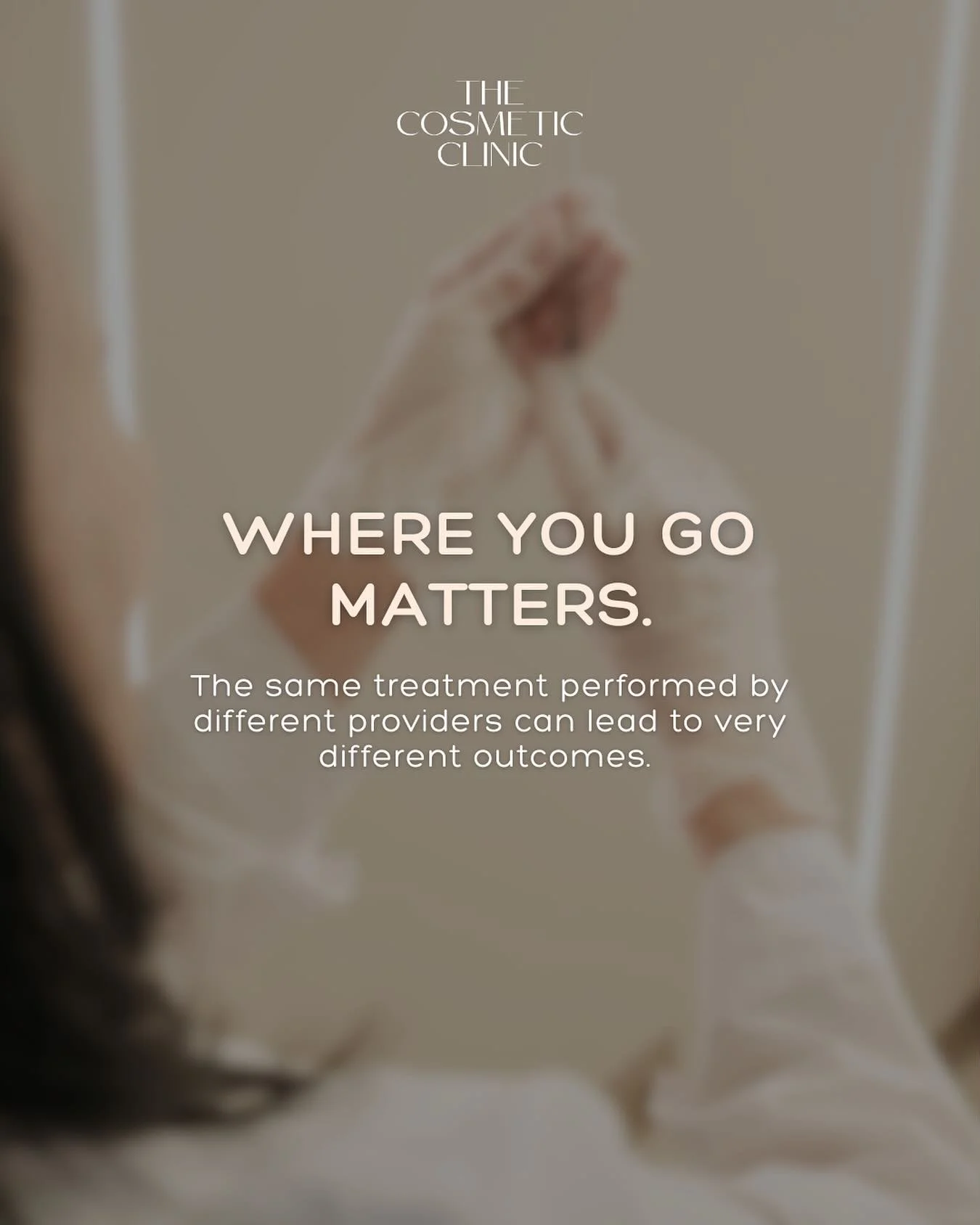 Cosmetic medicine results depend on more than product used or treatment selected. 

The same treatment performed by different providers can lead to very different outcomes. Clinical process and judgment, training, experience, and aesthetic touch matt