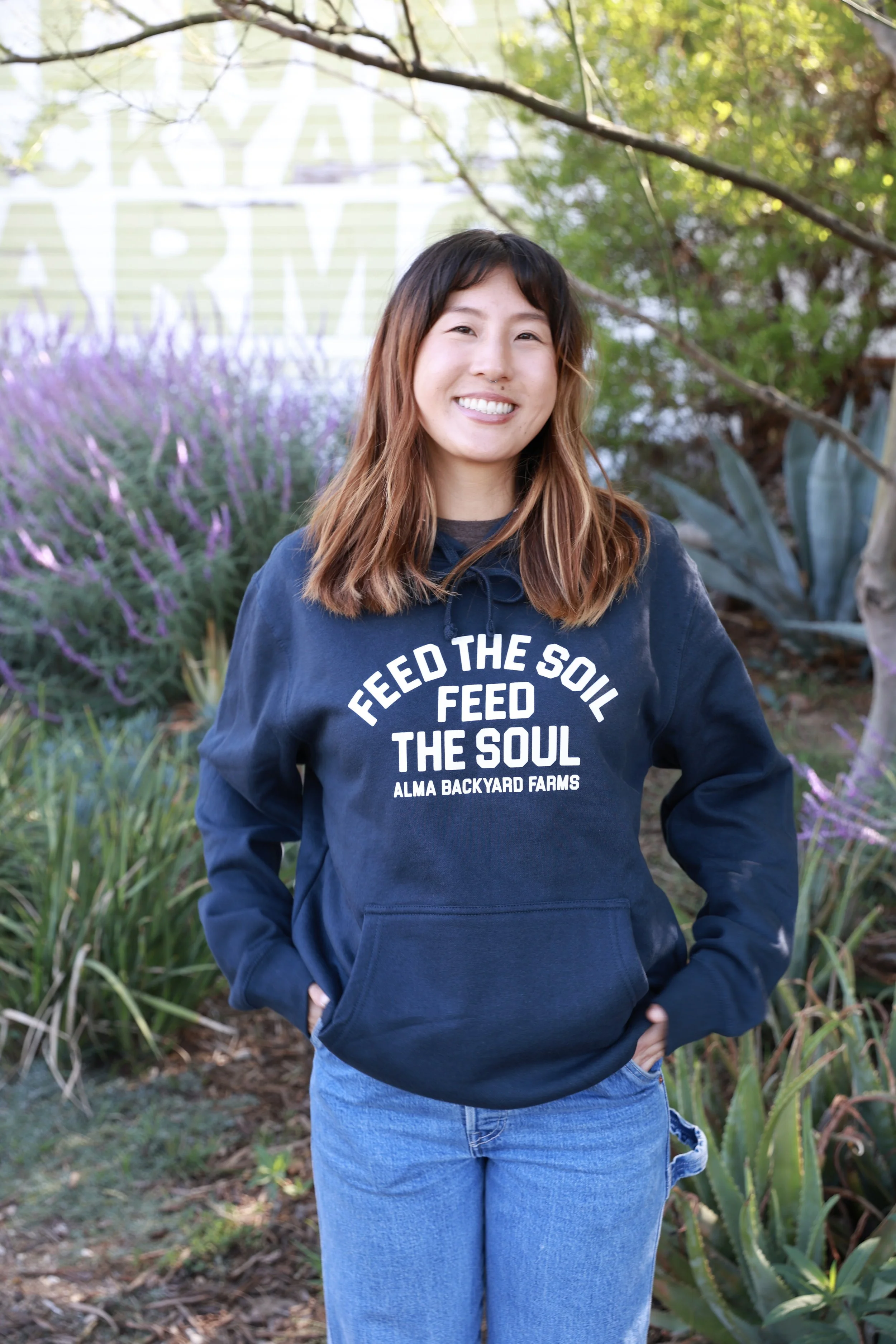 Feed The Soil Feed The Soul Hoodie - Navy
