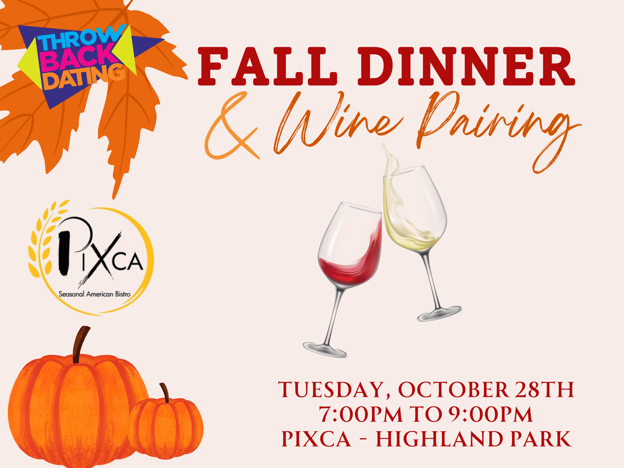 Throwback Daters Fall Dinner & Wine Pairing (Age 48-65)