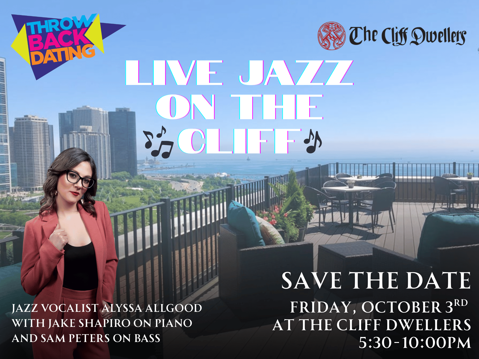 Live Jazz on the Cliff: An Evening with Throwback Daters (Age 50+)