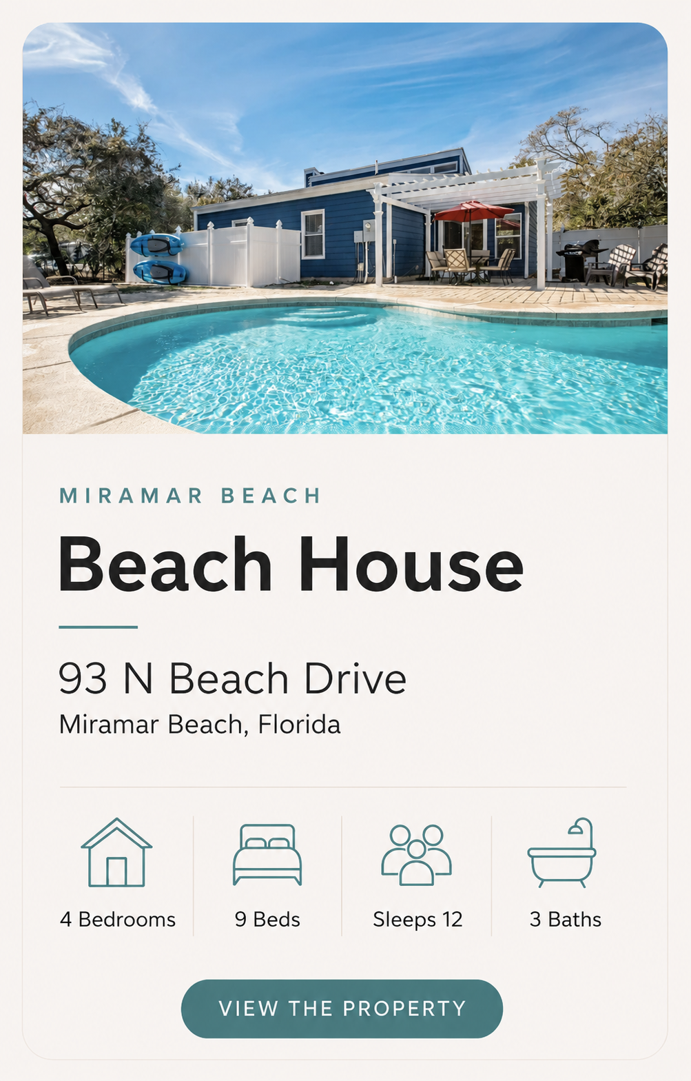 93 N Beach House Rental Miramar Beach