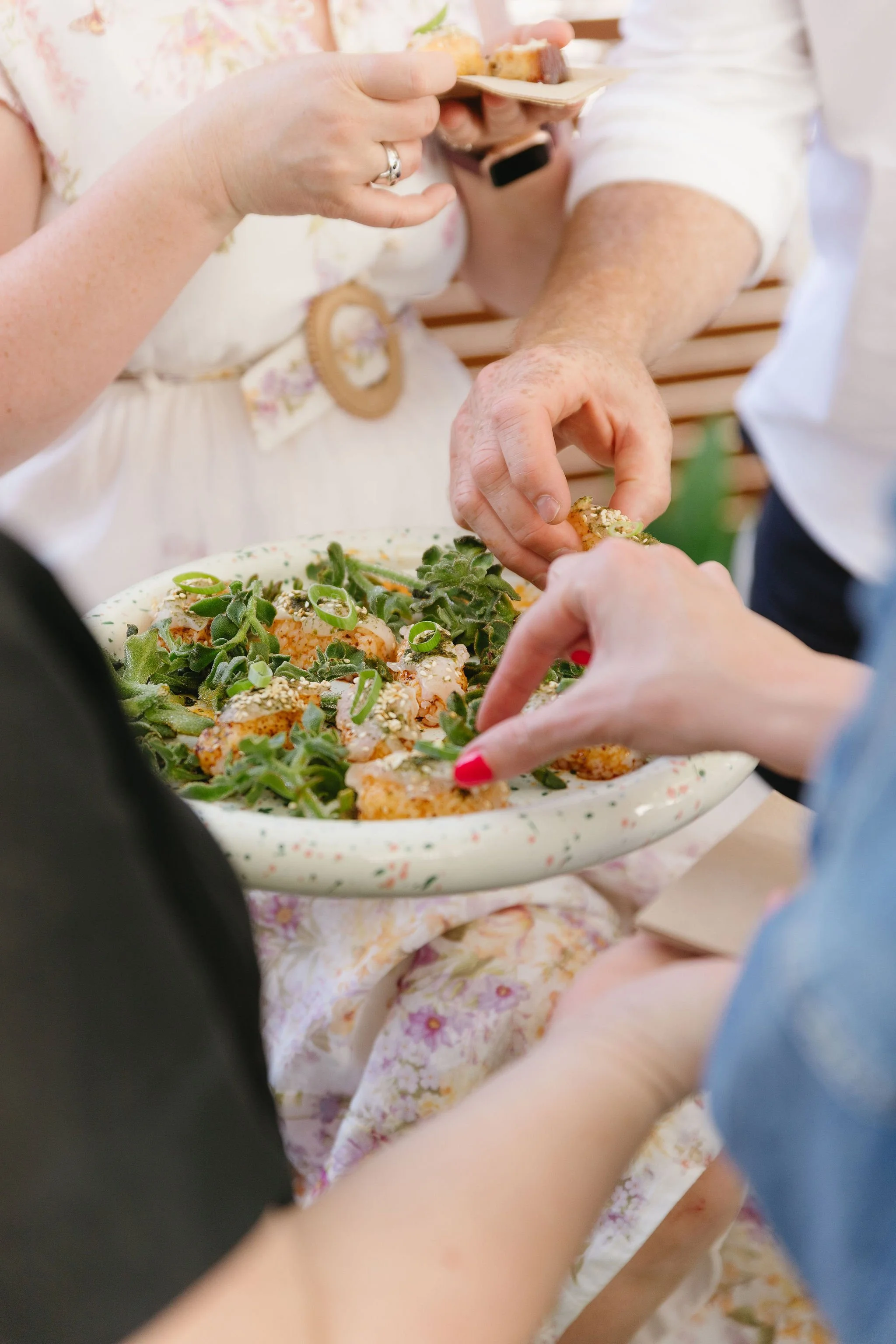 Guests enjoying roving canapés at a function held at Sublime Social in Adelaide. Catered by Sublime Catering.
