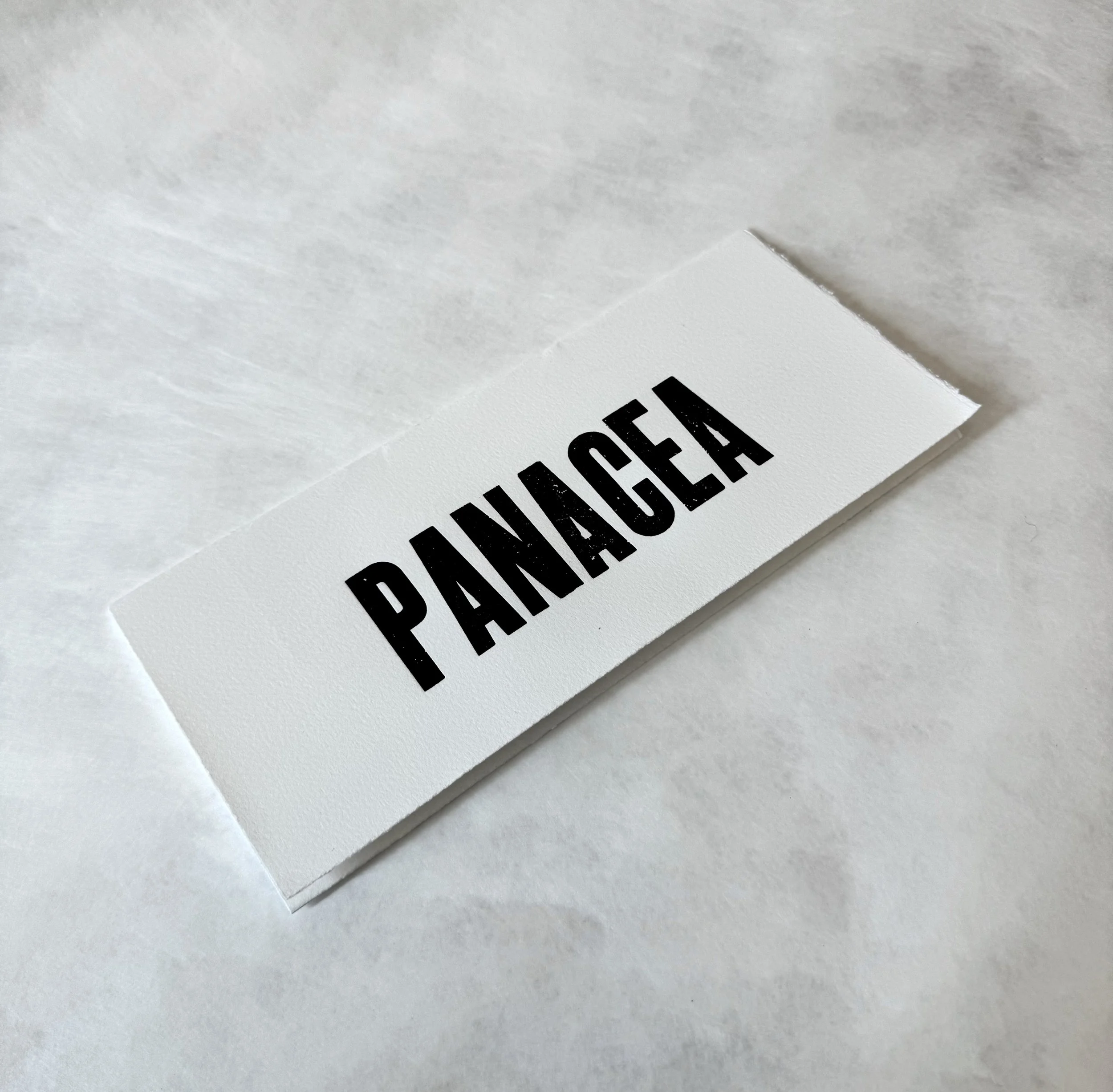 "Panacea", Letterpress
