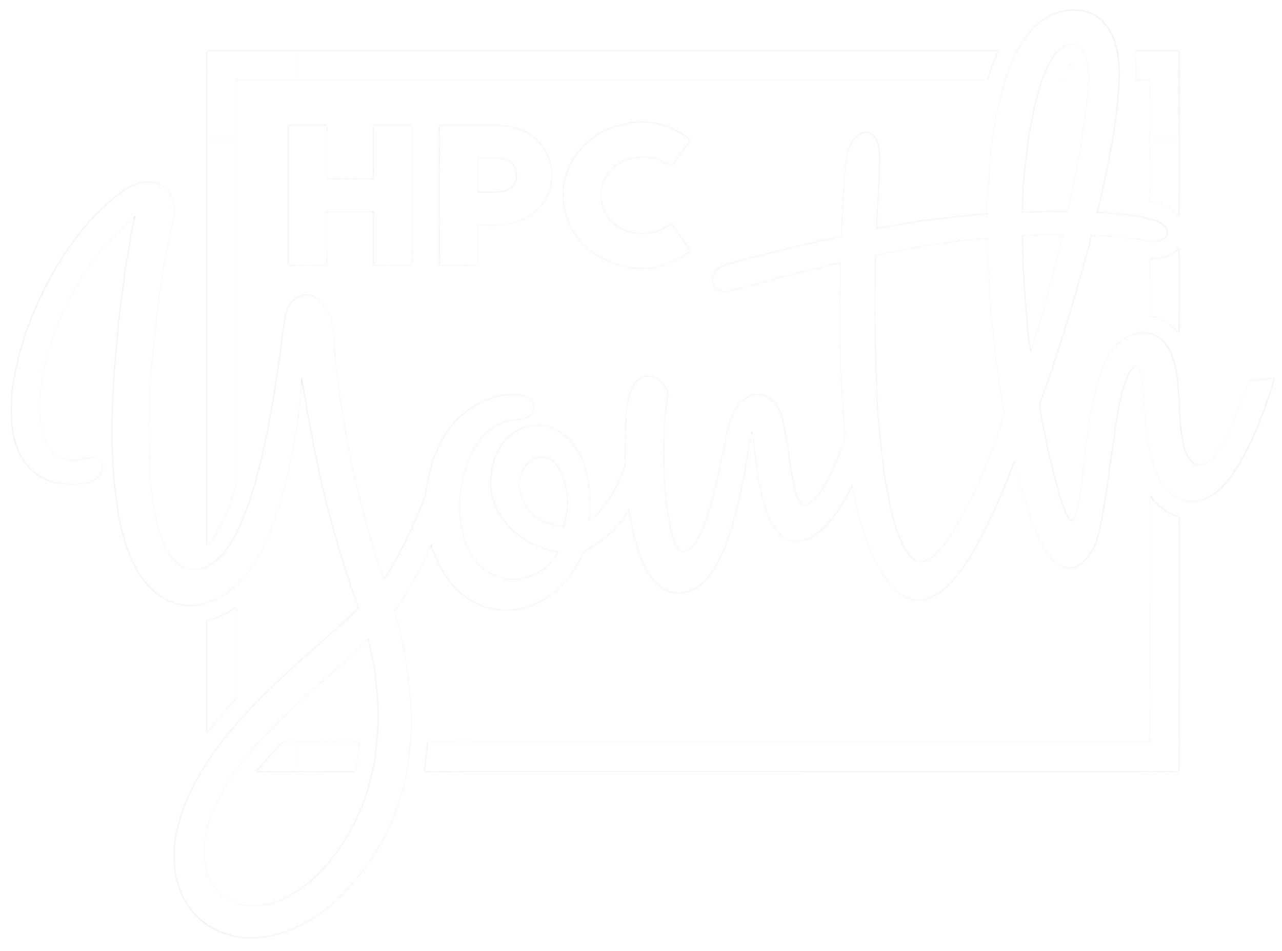 Black and white logo with the text 'HPC' above a stylized cursive word 'Your' inside a rectangular border.