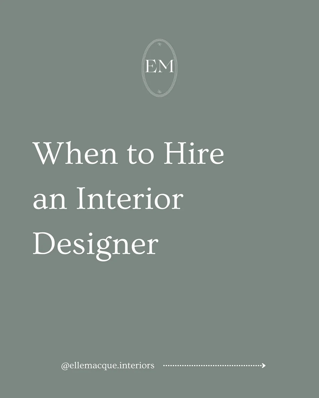 What you&rsquo;re DEFINITELY thinking about this morning: At what point in the renovation process do I reach out to a designer? 

There are so many moving parts that this just seems like another decision on the list. 

So today, we&rsquo;re breaking 