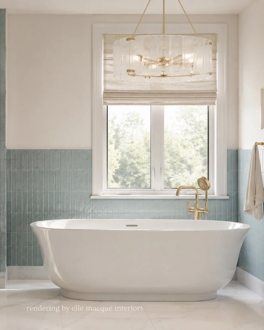I don&rsquo;t make the rules, but these primary bathroom renderings are giving me alllll the feels!
&harr;️ (Swipe to see the before!)

We&rsquo;re swapping original paint and standard vanities for brighter hues, extra storage and gorgeous materials?