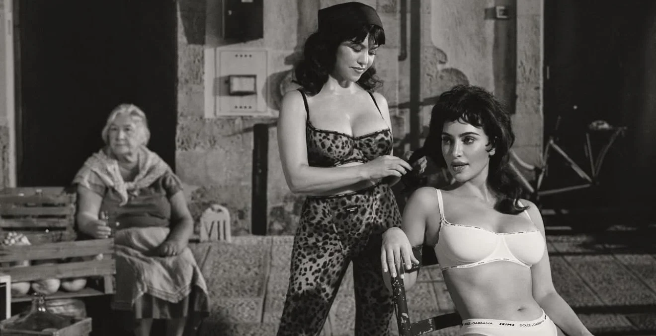 Kim and Kourtney Kardashian for Skims styled by Chloe and Chenelle