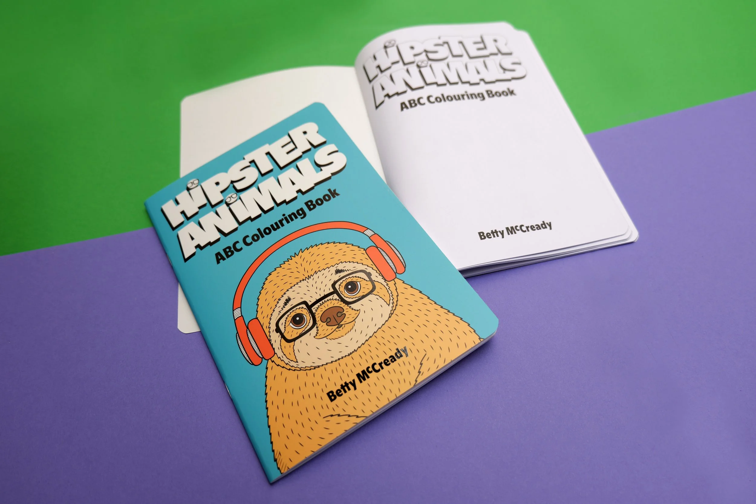 Hispter Animals Colouring Books cover and open.jpg