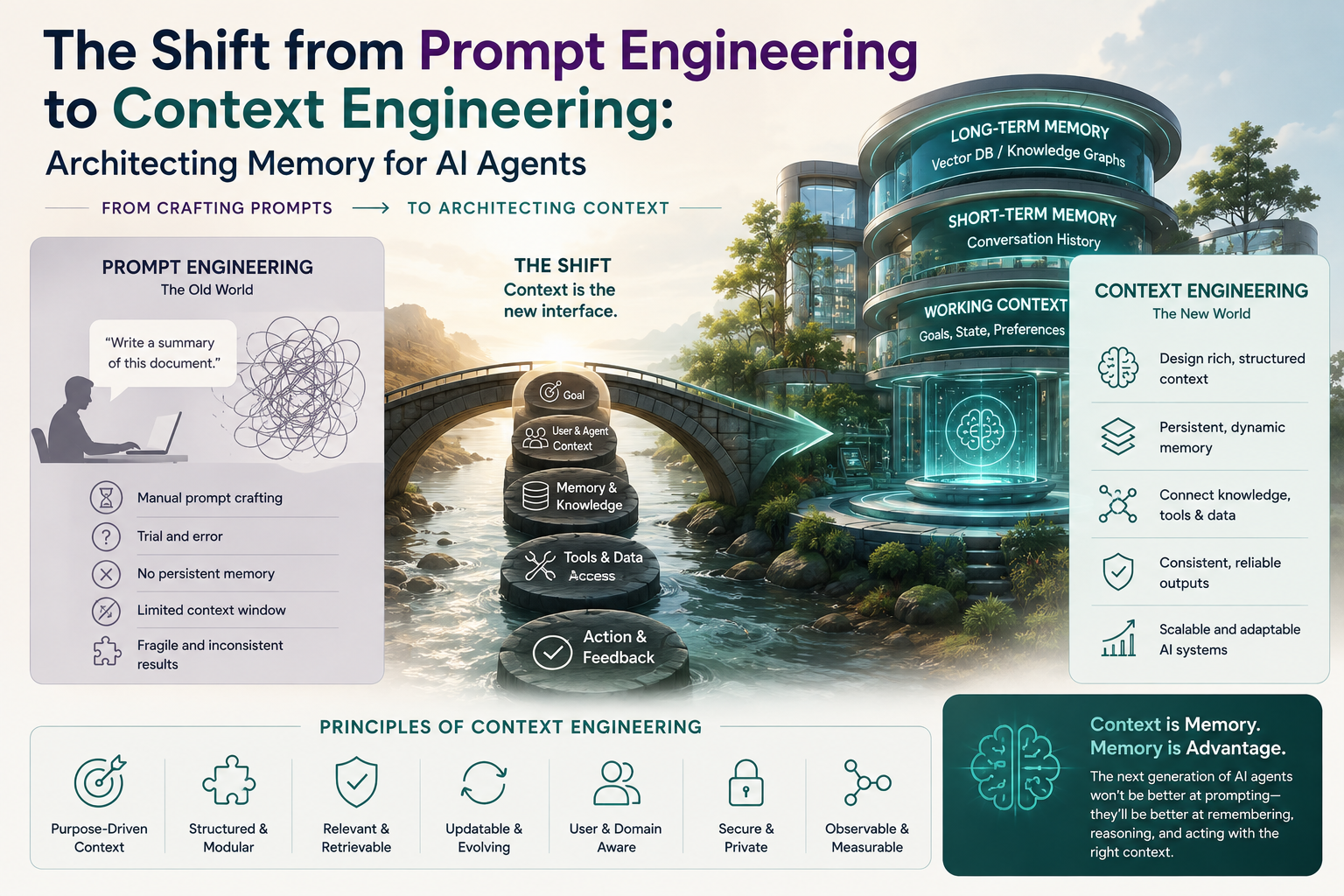 The Shift from Prompt Engineering to Context Engineering: Architecting Memory for AI Agents