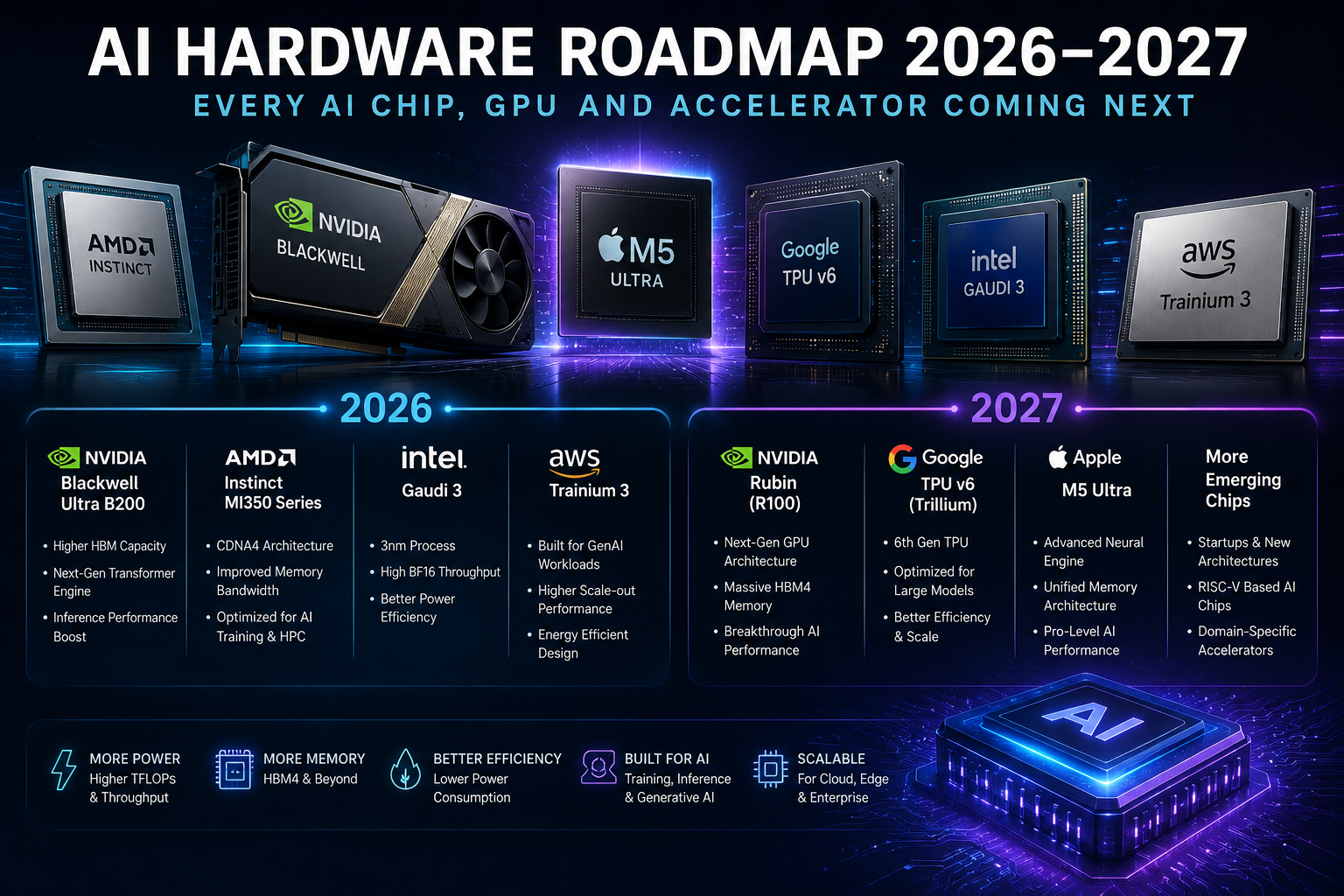 AI Hardware Roadmap 2026–2027: Every AI Chip, GPU and Accelerator Coming Next