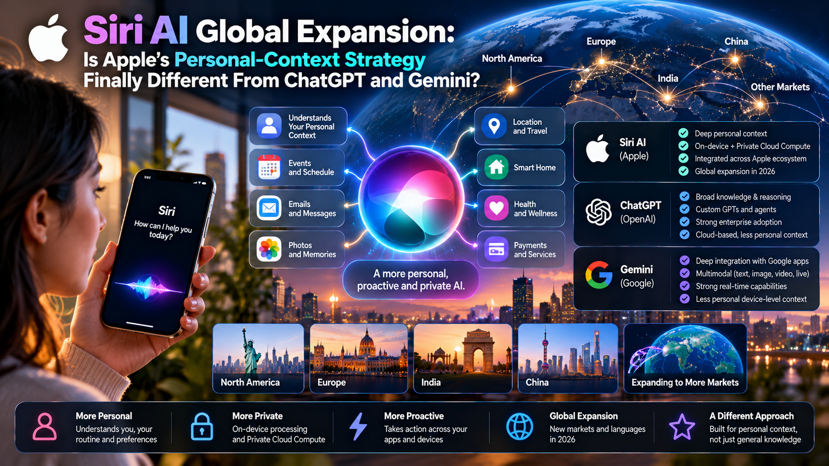 Siri AI Global Expansion: Is Apple’s Personal-Context Strategy Finally Different From ChatGPT and Gemini?
