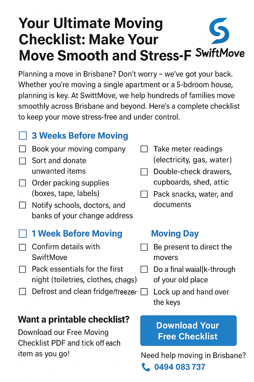 Your Ultimate Moving Checklist: Make Your Move Smooth and Stress-Free