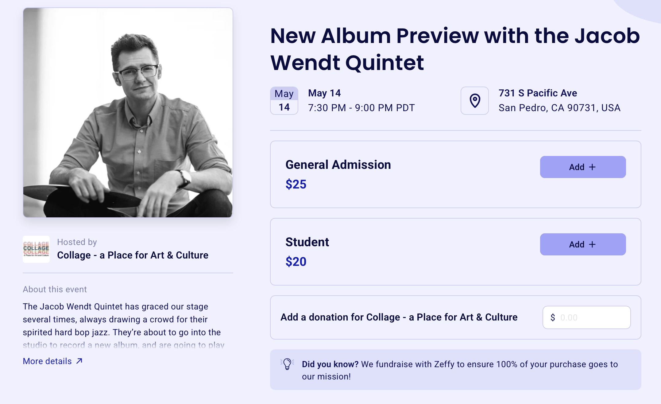 Jacob Wendt Quintet at Collage