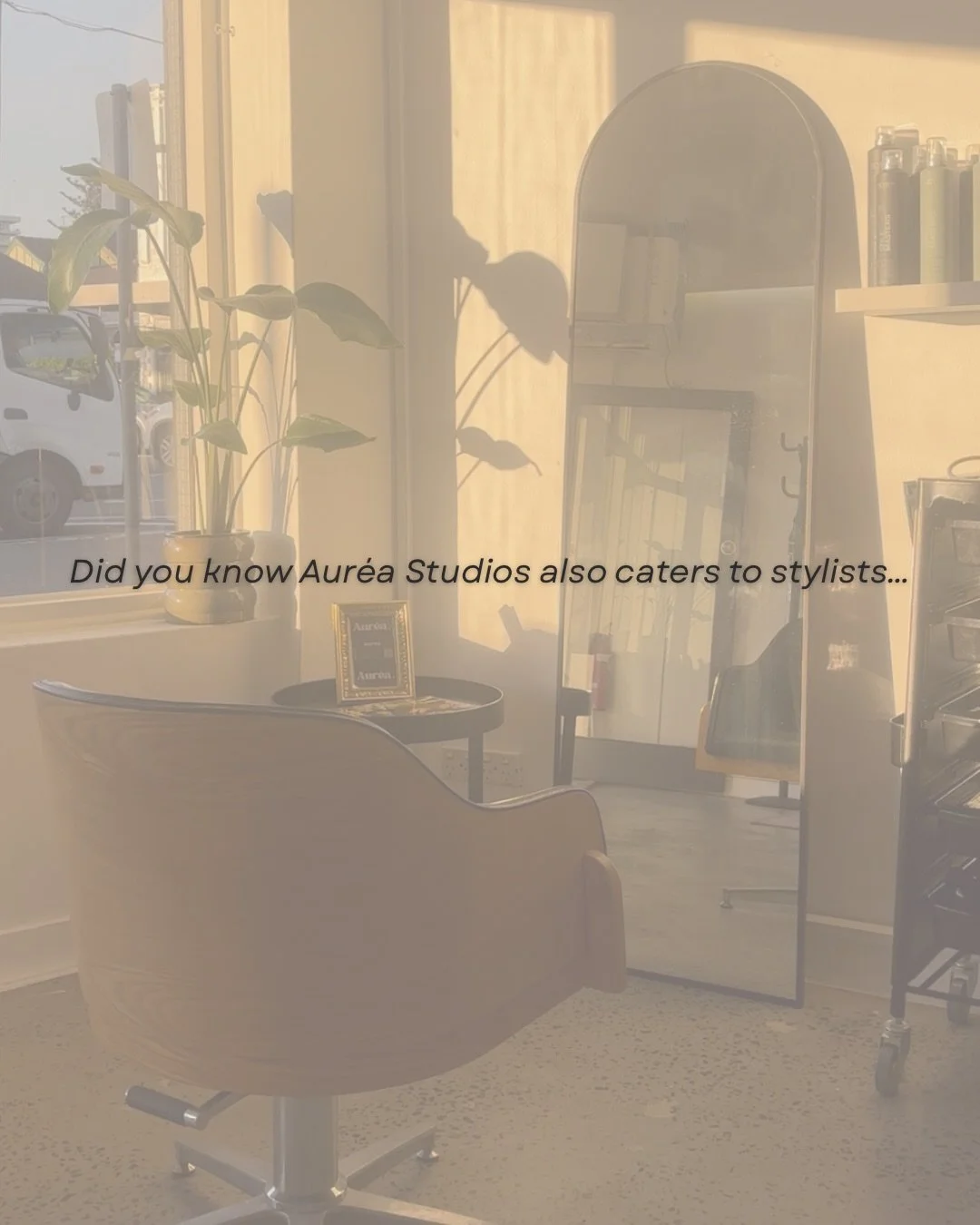 Aur&eacute;a Studios is a creative space for hair stylists who want the freedom to work for themselves. Whether you&rsquo;re starting your journey or an experienced stylist looking for a couple of days on your own terms, this is the space to grow.

W