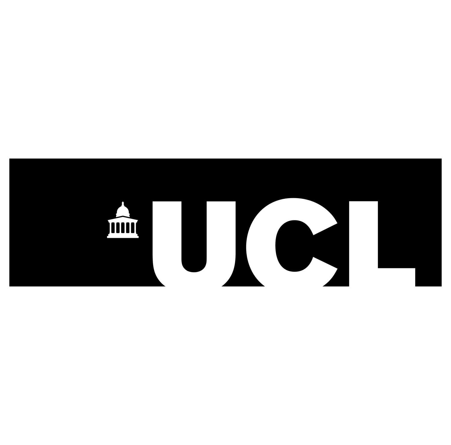 Black banner with a white silhouette of a domed government building on the left
