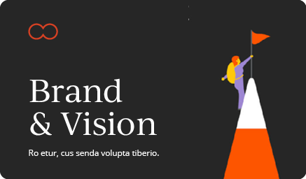 Illustration of a person with a purple backpack planting a flag on top of a mountain resembling a lighthouse.
