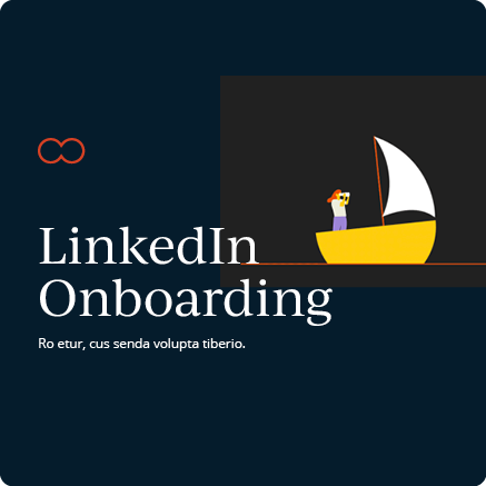 LinkedIn onboarding presentation slide with text and a graphic of a person on a sailboat.
