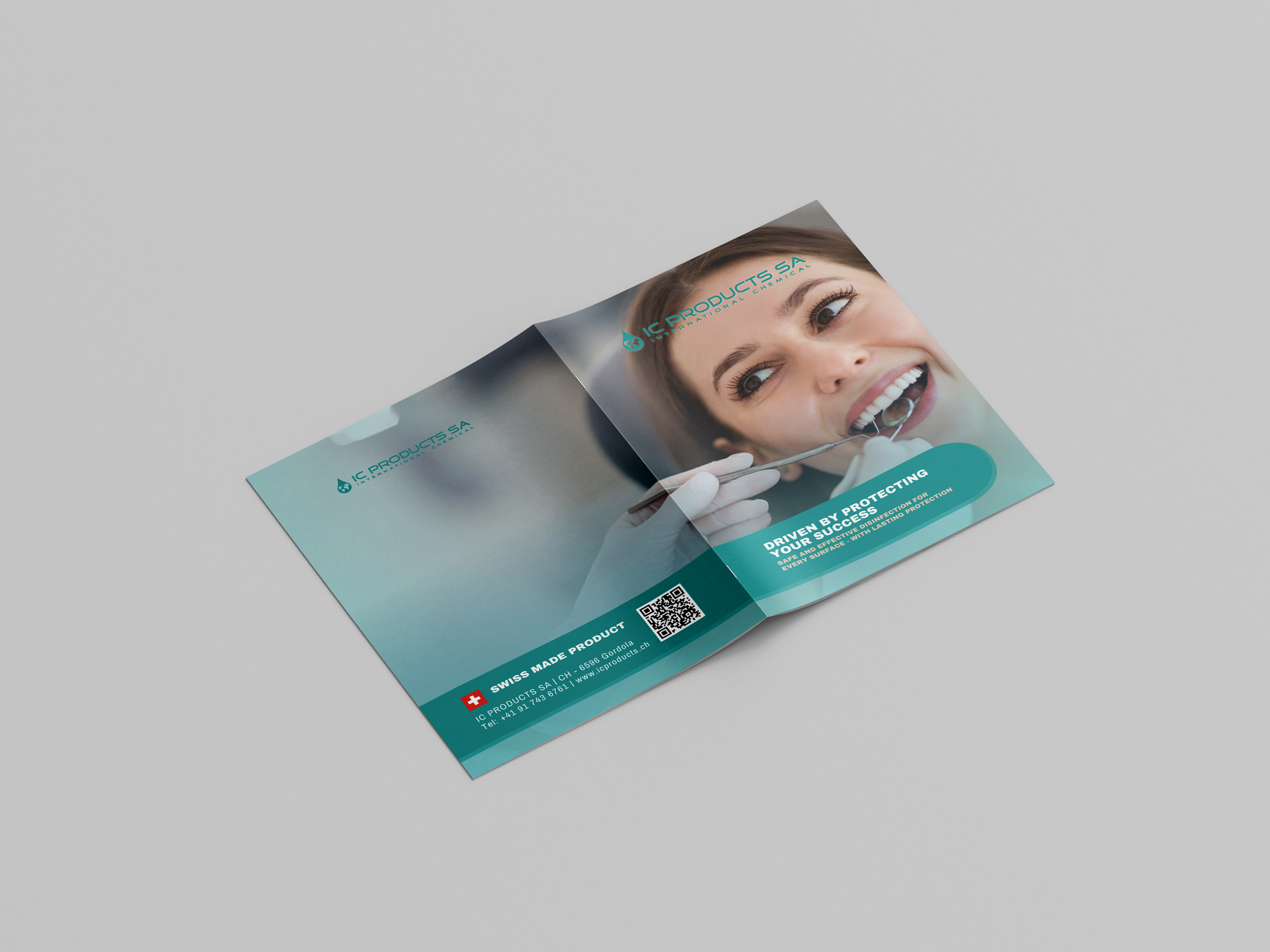 IC Products SA | Gebundene Produkt Broschüre für Dental Care