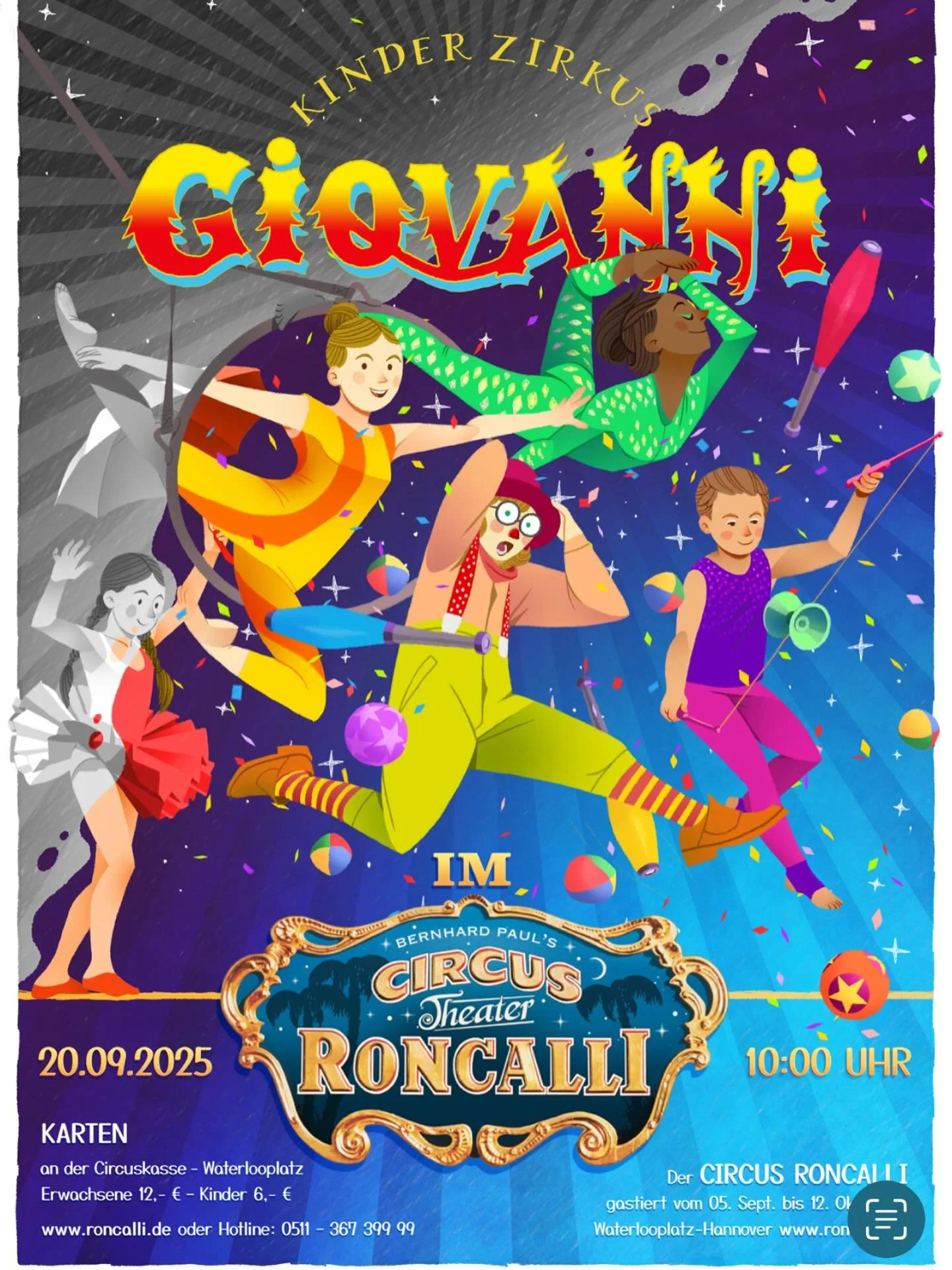 Save the date 🎪 Tickets IN K&Uuml;RZE erh&auml;ltlich! 
Der @kinderzirkusgiovanni zu Gast im Chapiteau des @circustheaterroncalli !!!