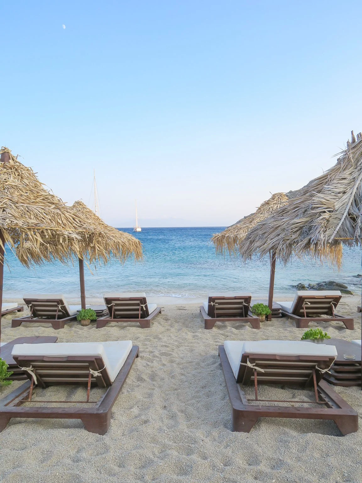 sunbeds mykonos bachelorette beach club