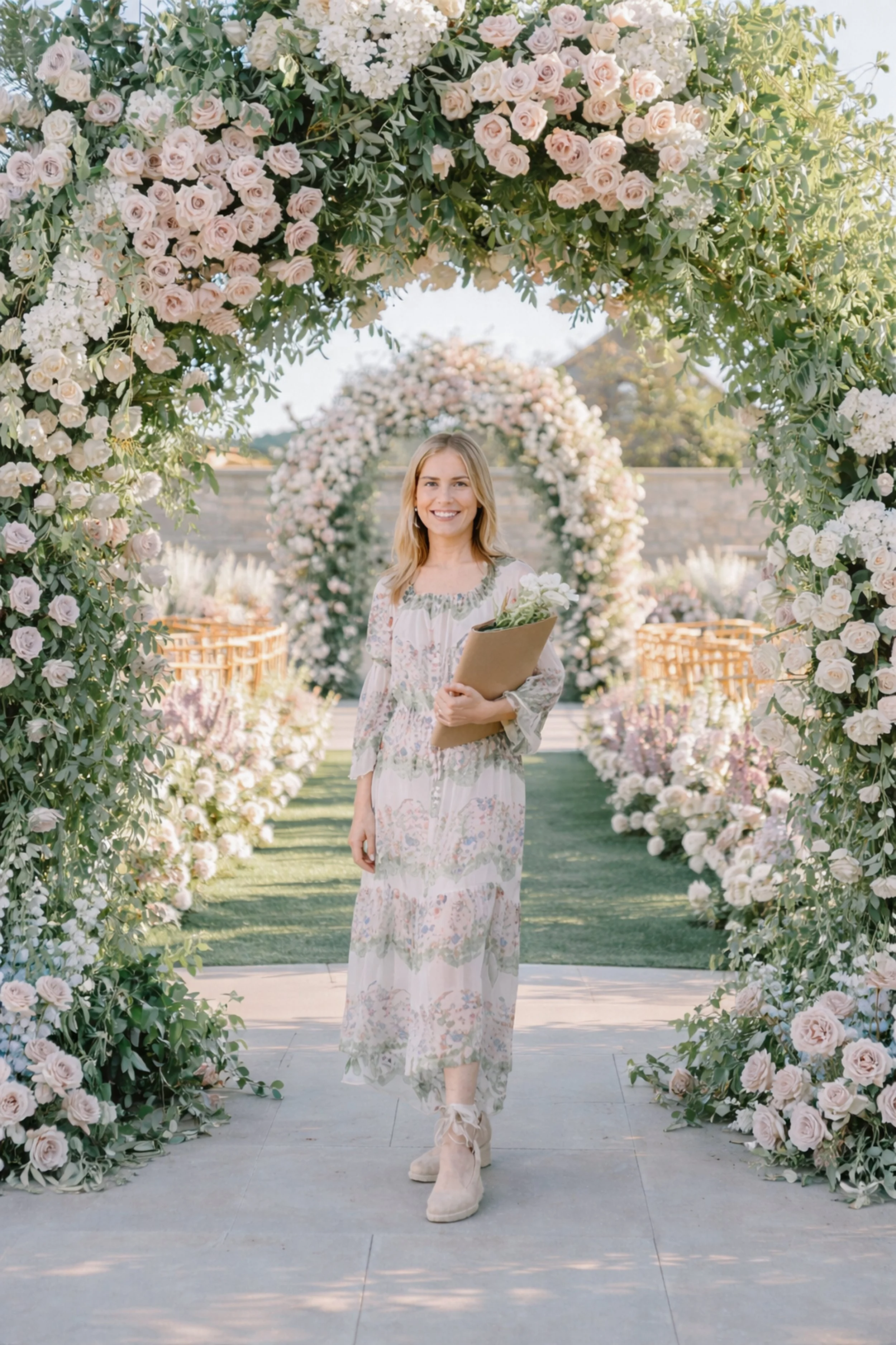 Wedding planner coordinating the timeline and guest logistics during a destination wedding in Europe.