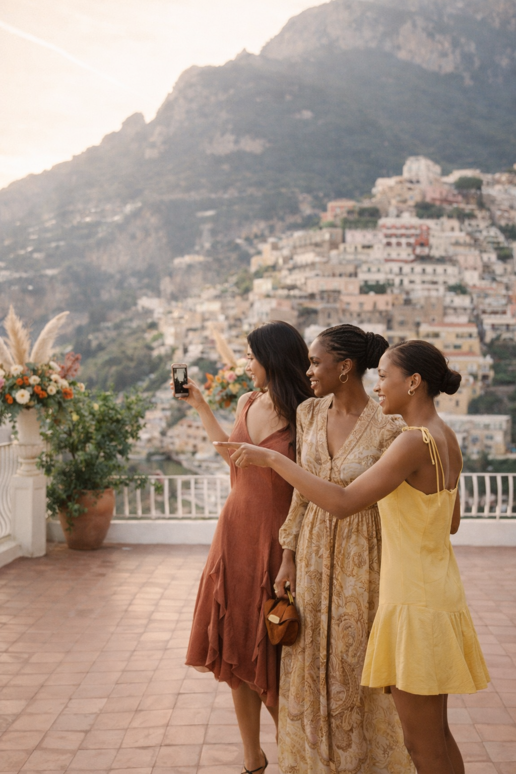 Amalfi bachelorette party featuring chic seaside lunches and relaxed coastal glamour