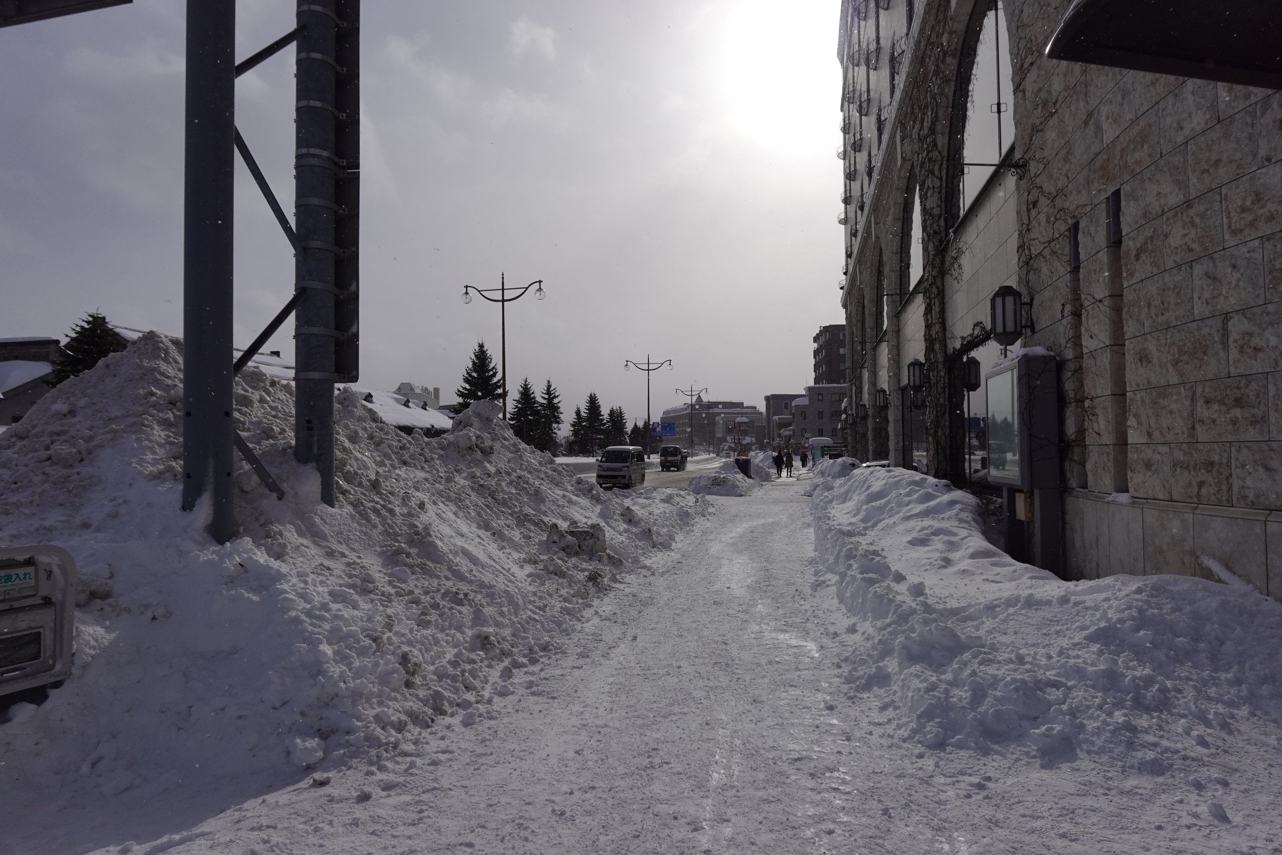 piles of snow at otaru