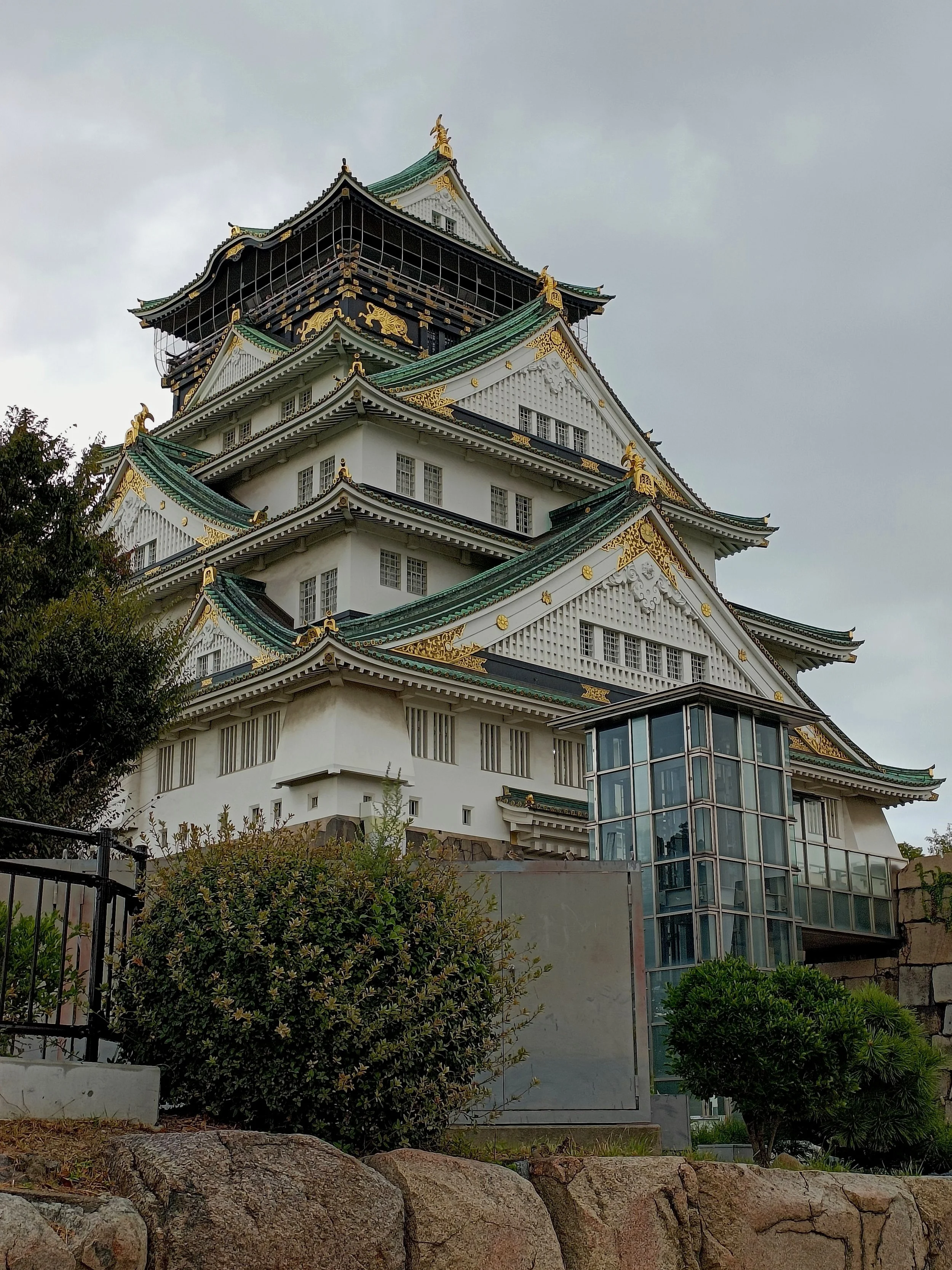 Osaka castle building closeup