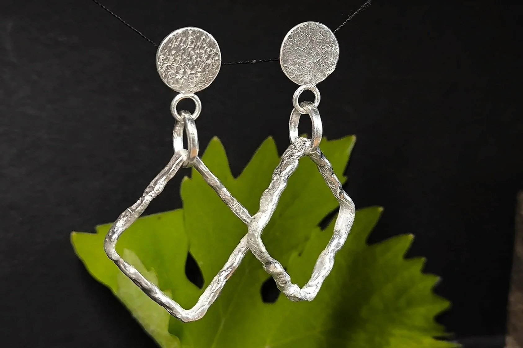 Extravagante Ohrhänger aus Silber, Unikatschmuck