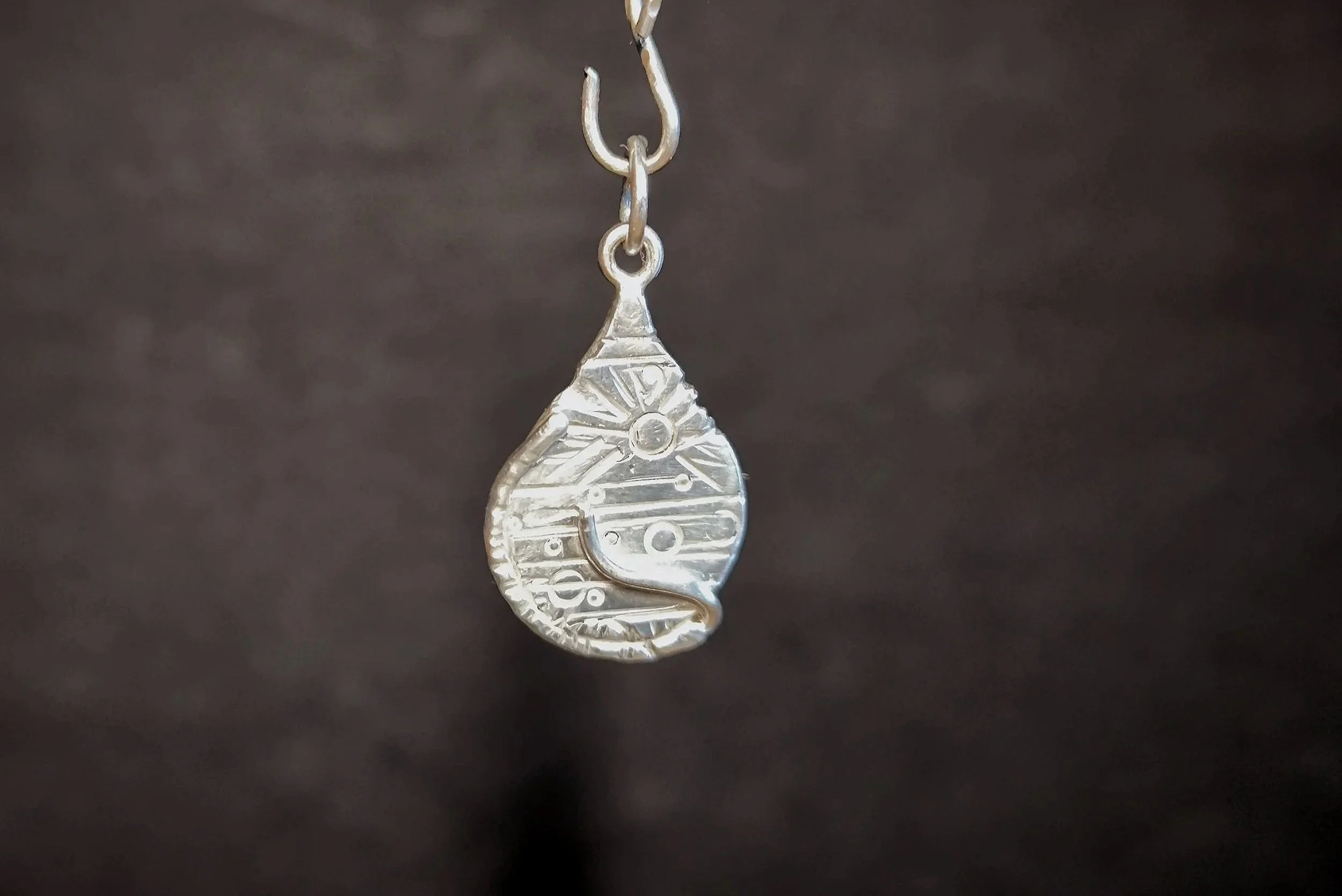 Kettenanhänger, Sonne, handgefertigt