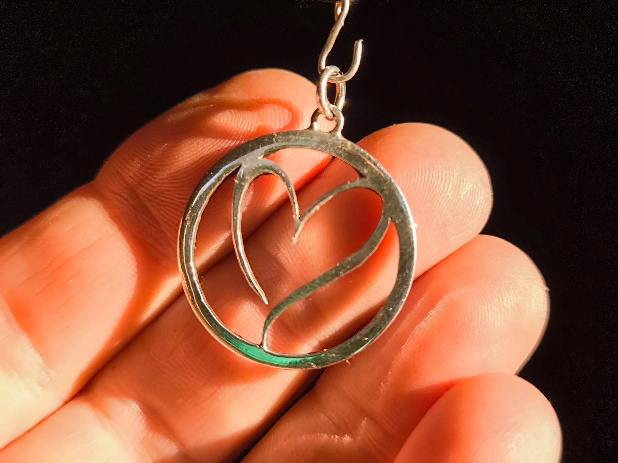 Kettenanhänger Silber Herz, Handarbeit